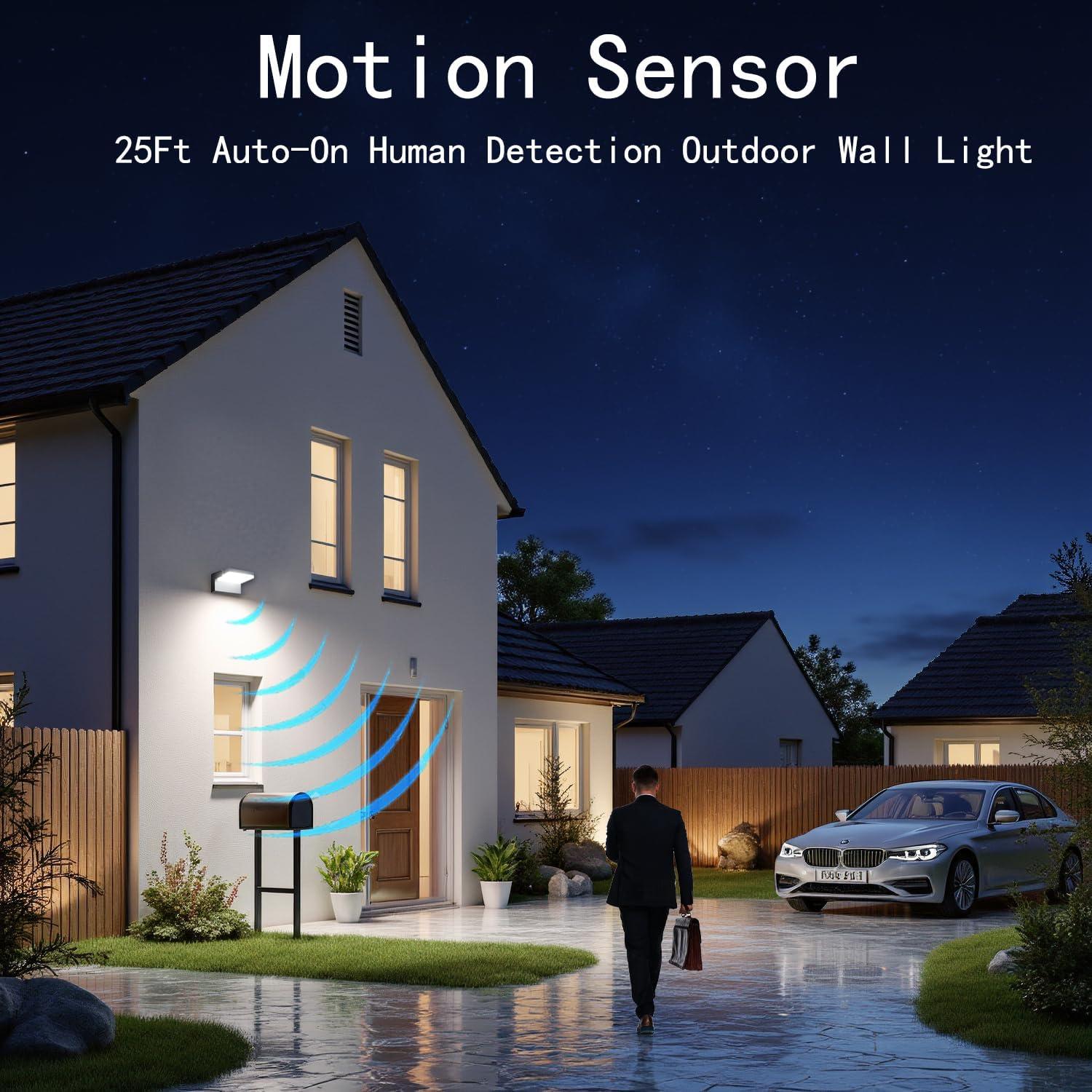 Luz de Pared LED Exterior WISELUME 60W con Sensor de Movimiento