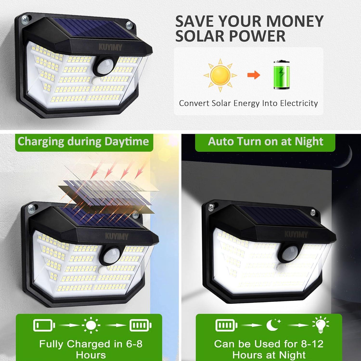 Luces Solares KUYIMY para Exteriores 230 LED con Sensor IP65