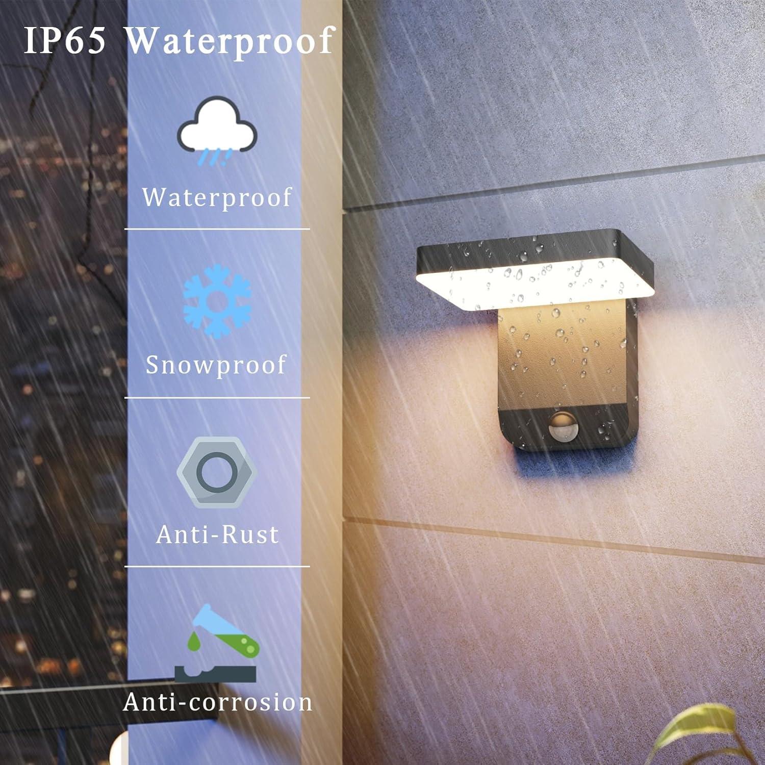 Aplique de Pared Exterior Coinmit 24W con Sensor de Movimiento IP65