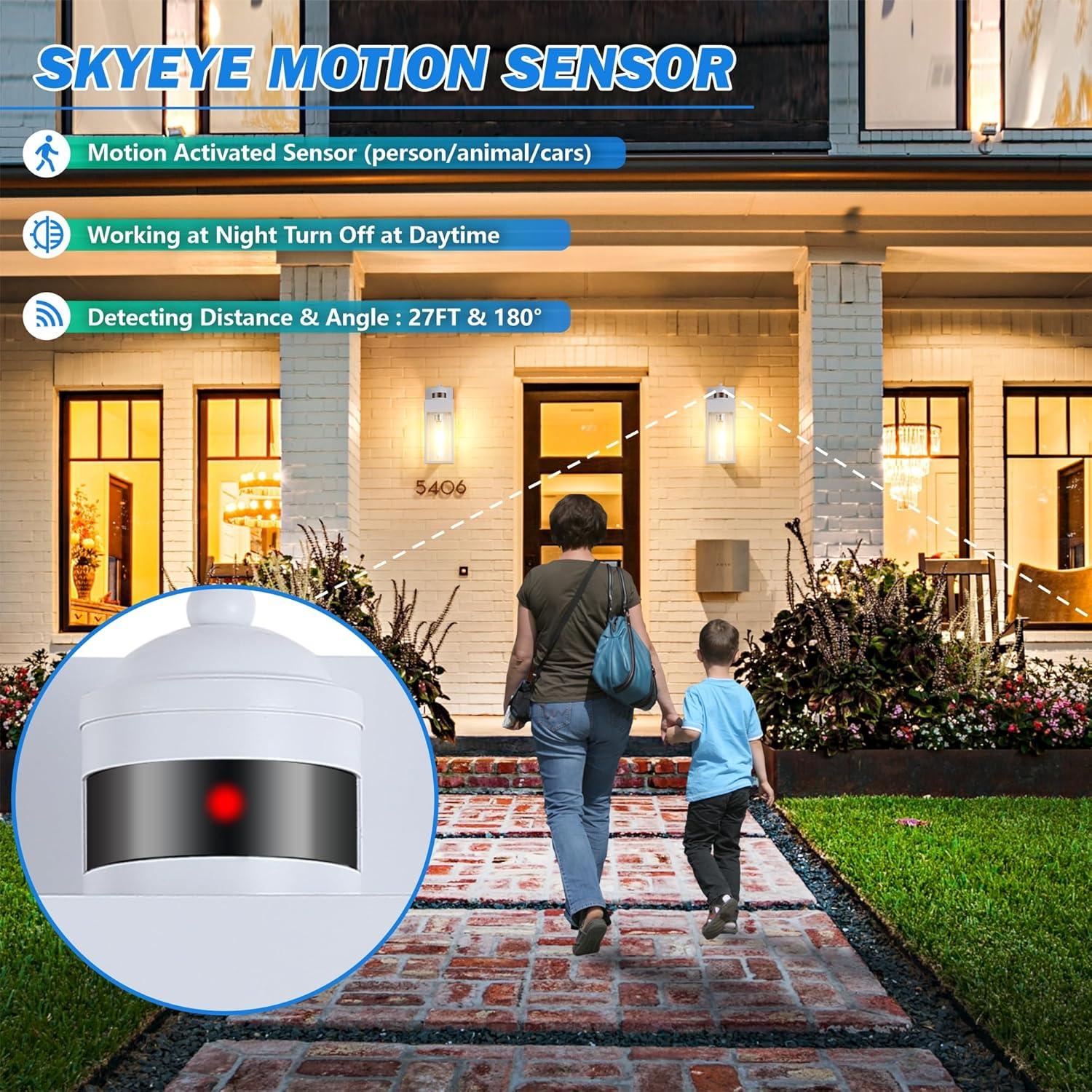 Luz Exterior DAKAFUL con Sensor de Movimiento - 2 Paquetes