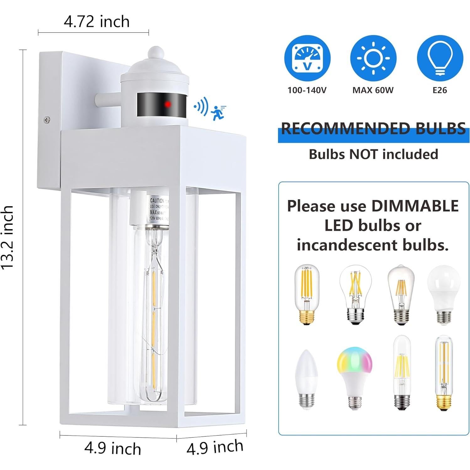 Luz Exterior DAKAFUL con Sensor de Movimiento - 2 Paquetes