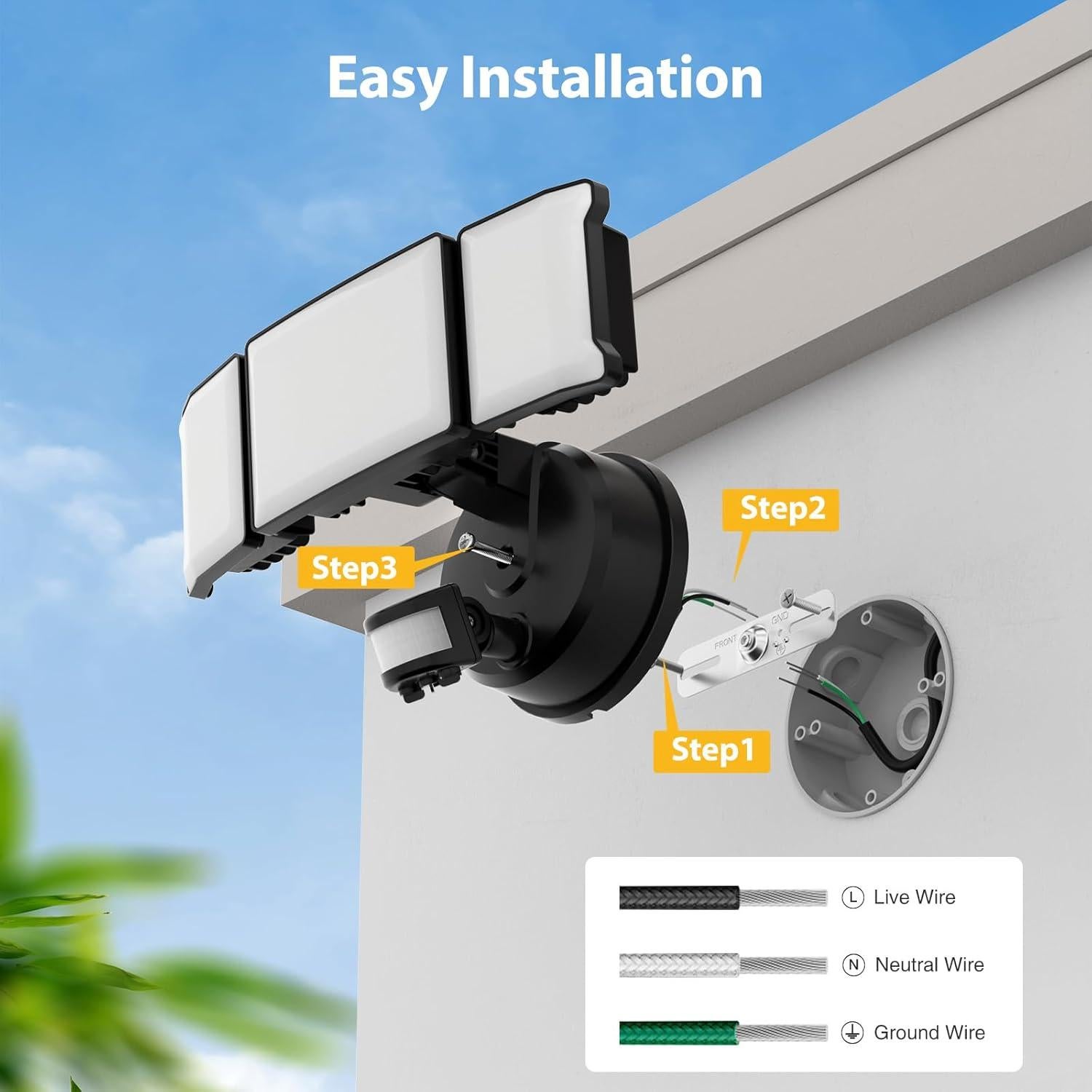 Onforu 65W Luz de Inundación LED con Sensor de Movimiento 6000lm