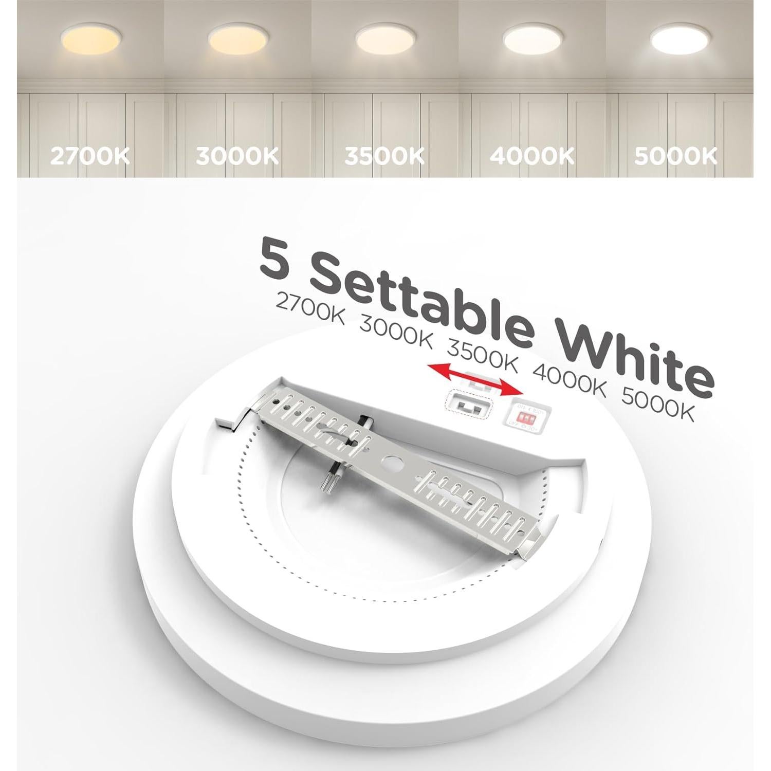 Luz de Techo LED con Sensor de Movimiento Leetdud 18W 1800Lm