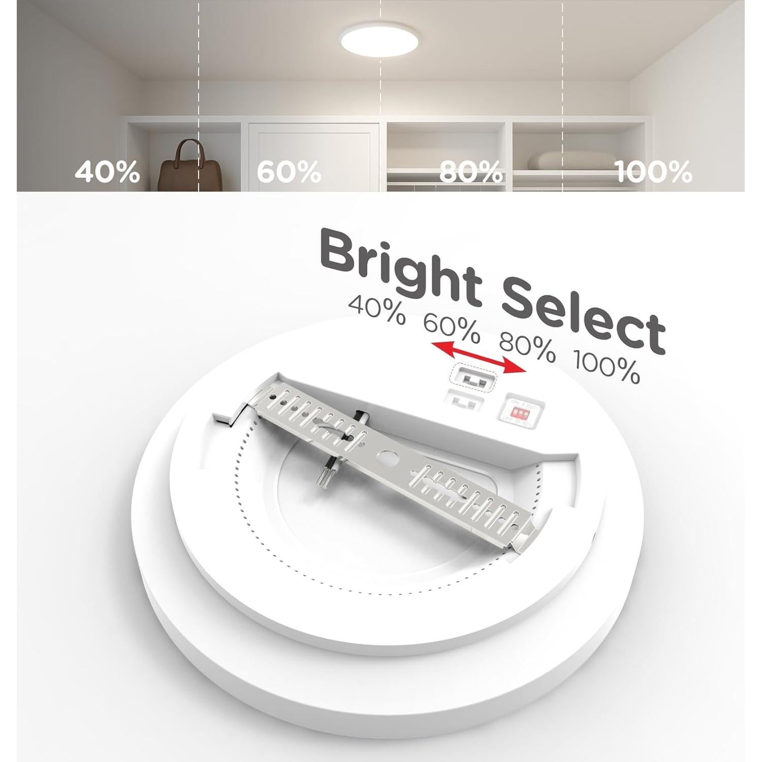 Luz de Techo LED con Sensor de Movimiento Leetdud 18W 1800Lm
