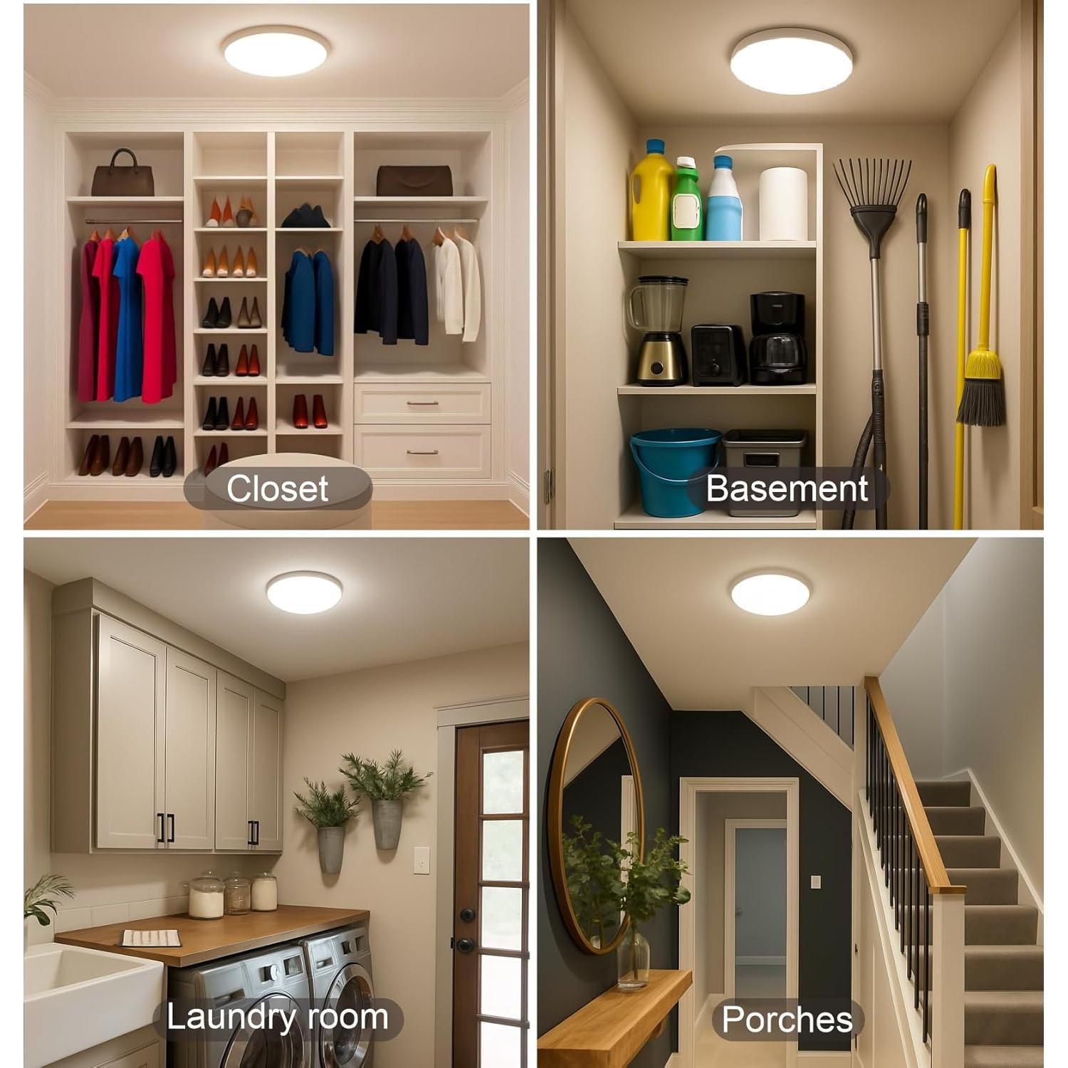 Luz de Techo LED con Sensor de Movimiento Leetdud 18W 1800Lm