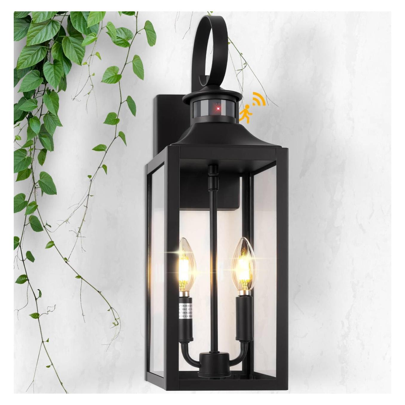 Luz Exterior con Sensor de Movimiento Yolsunes 50 cm Negra