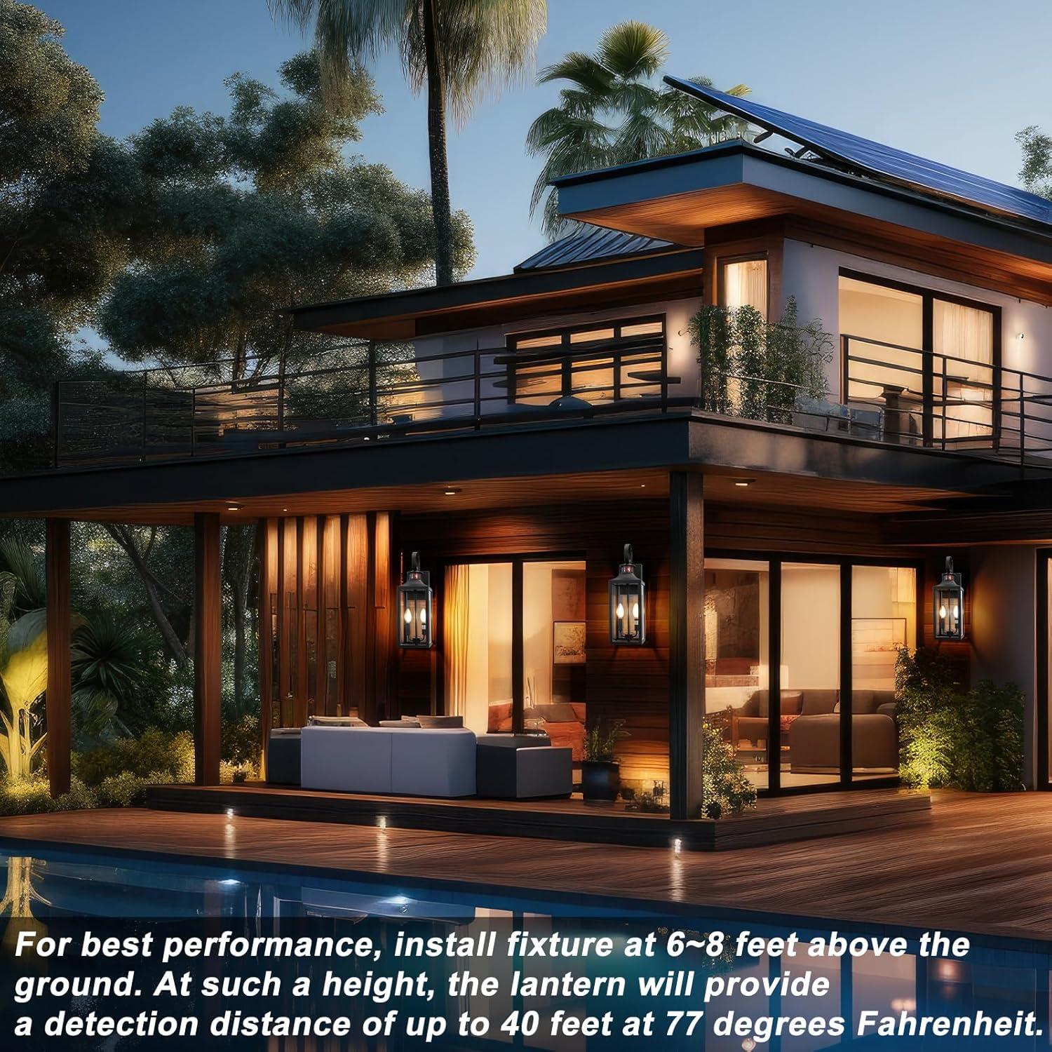 Luz Exterior con Sensor de Movimiento Yolsunes 50 cm Negra