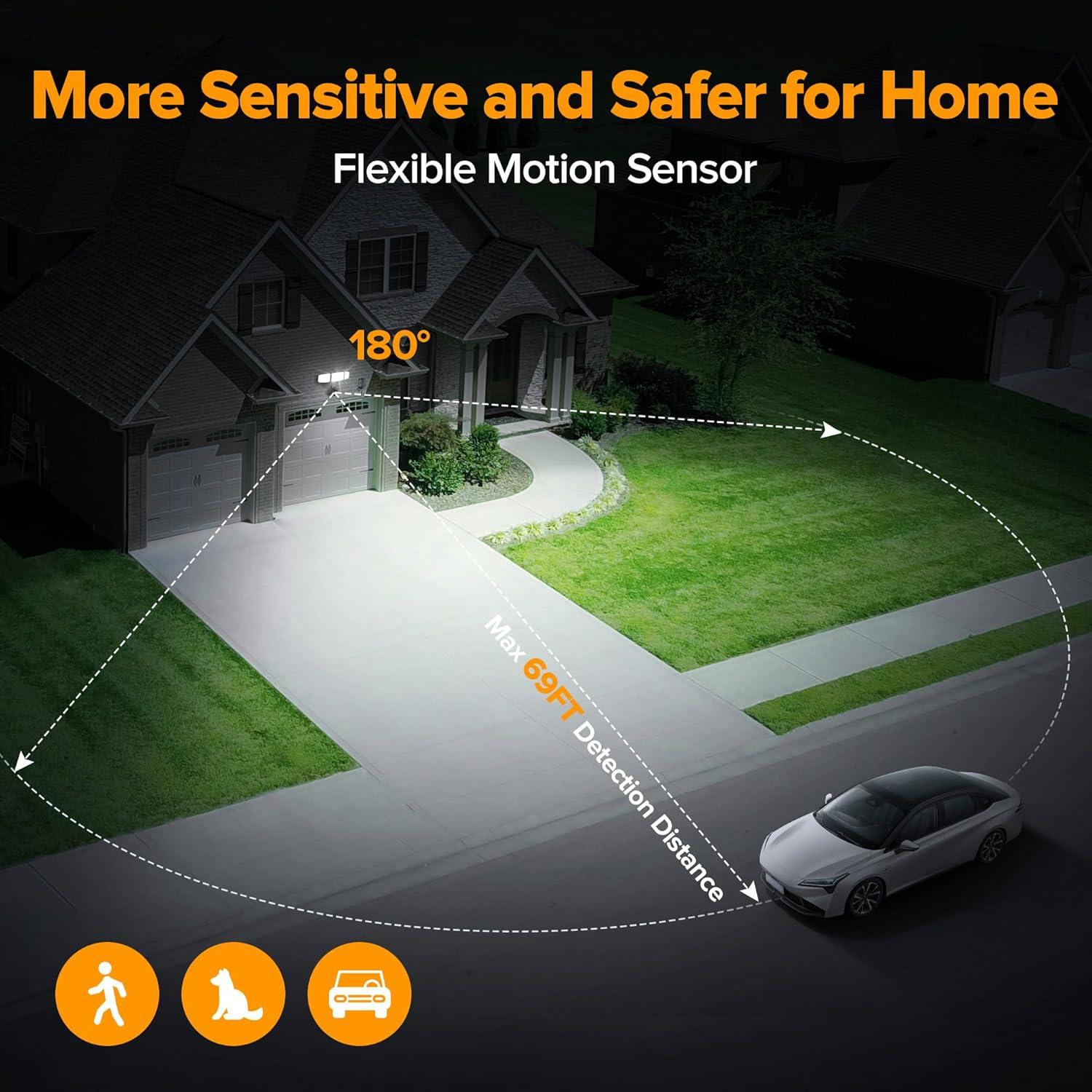 Luz de Inundación Exterior LUTEC 49W con Sensor de Movimiento 5500 LM