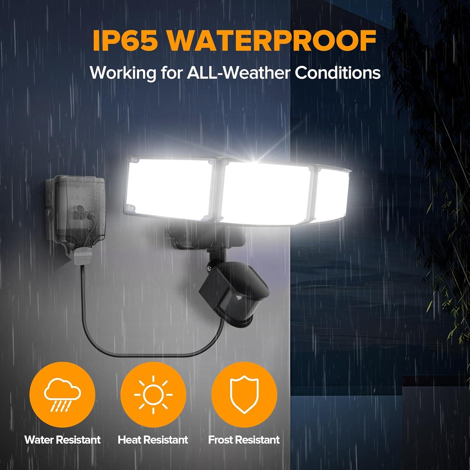 Luz de Inundación Exterior LUTEC 49W con Sensor de Movimiento 5500 LM