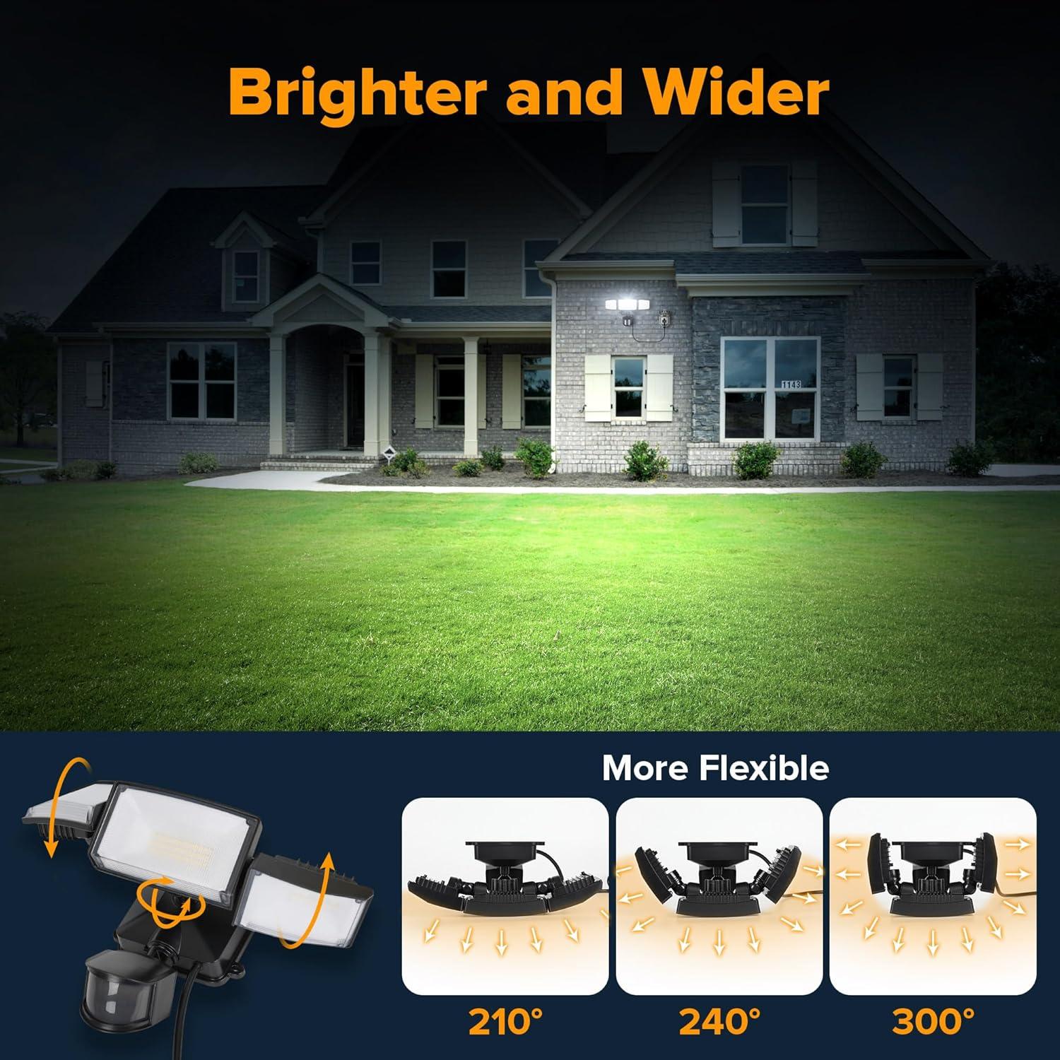 Luz de Inundación Exterior LUTEC 49W con Sensor de Movimiento 5500 LM