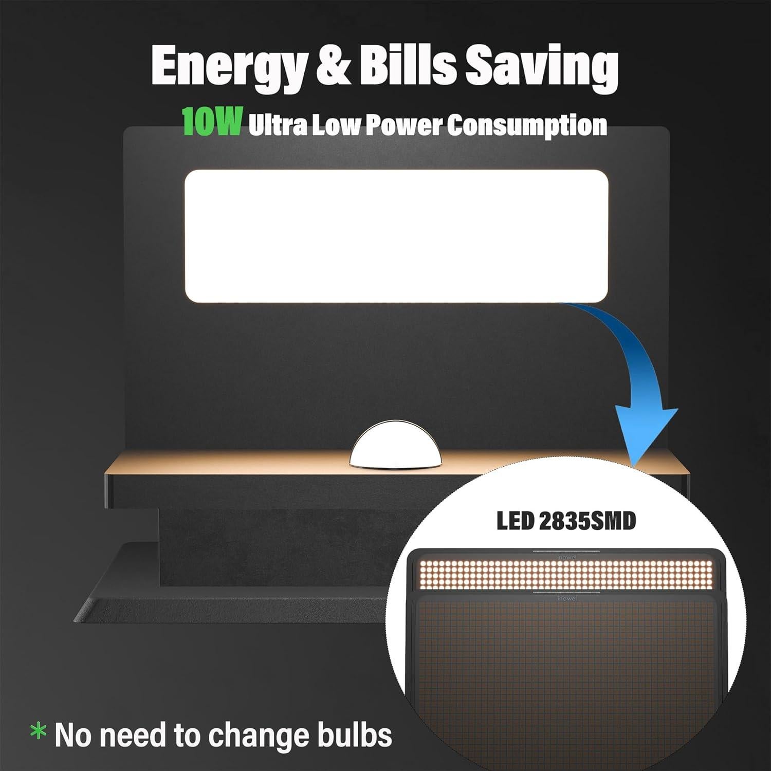 Sensor de Movimiento LED Negro 10W IP54 para Exterior