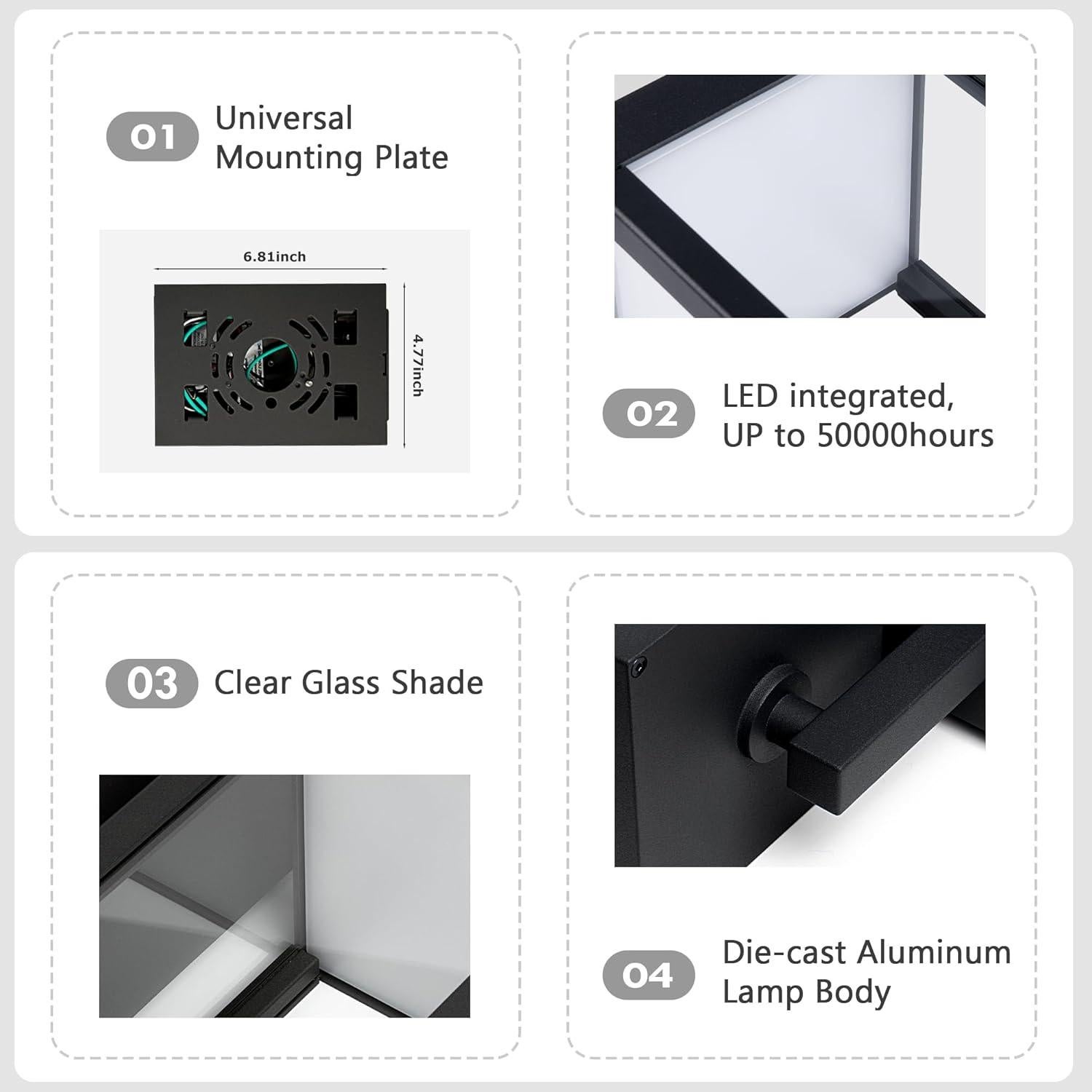 Luz de Pared LED Lustrlach con Sensor de Movimiento 38cm IP54