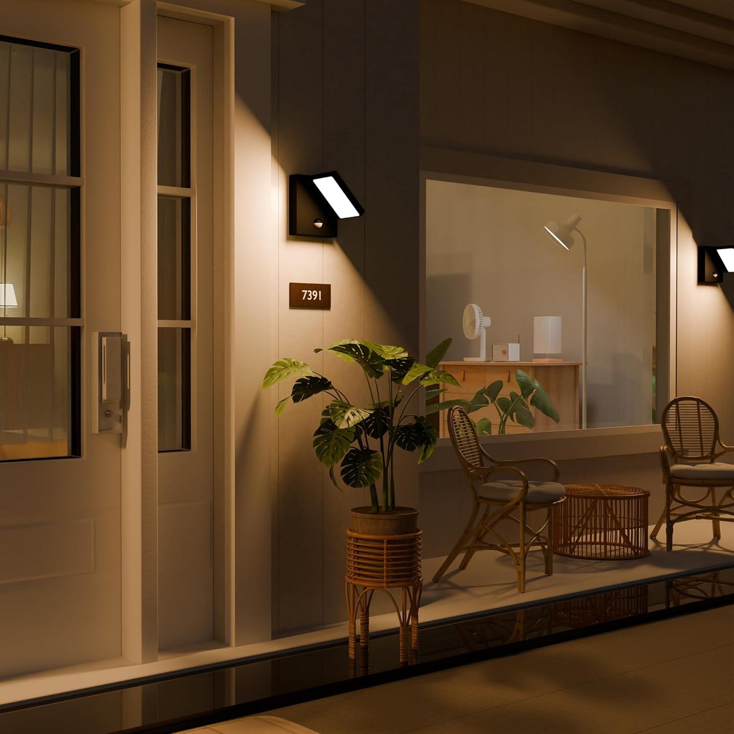 Lámpara de Pared LED con Sensor de Movimiento Inowel IP54 Negra