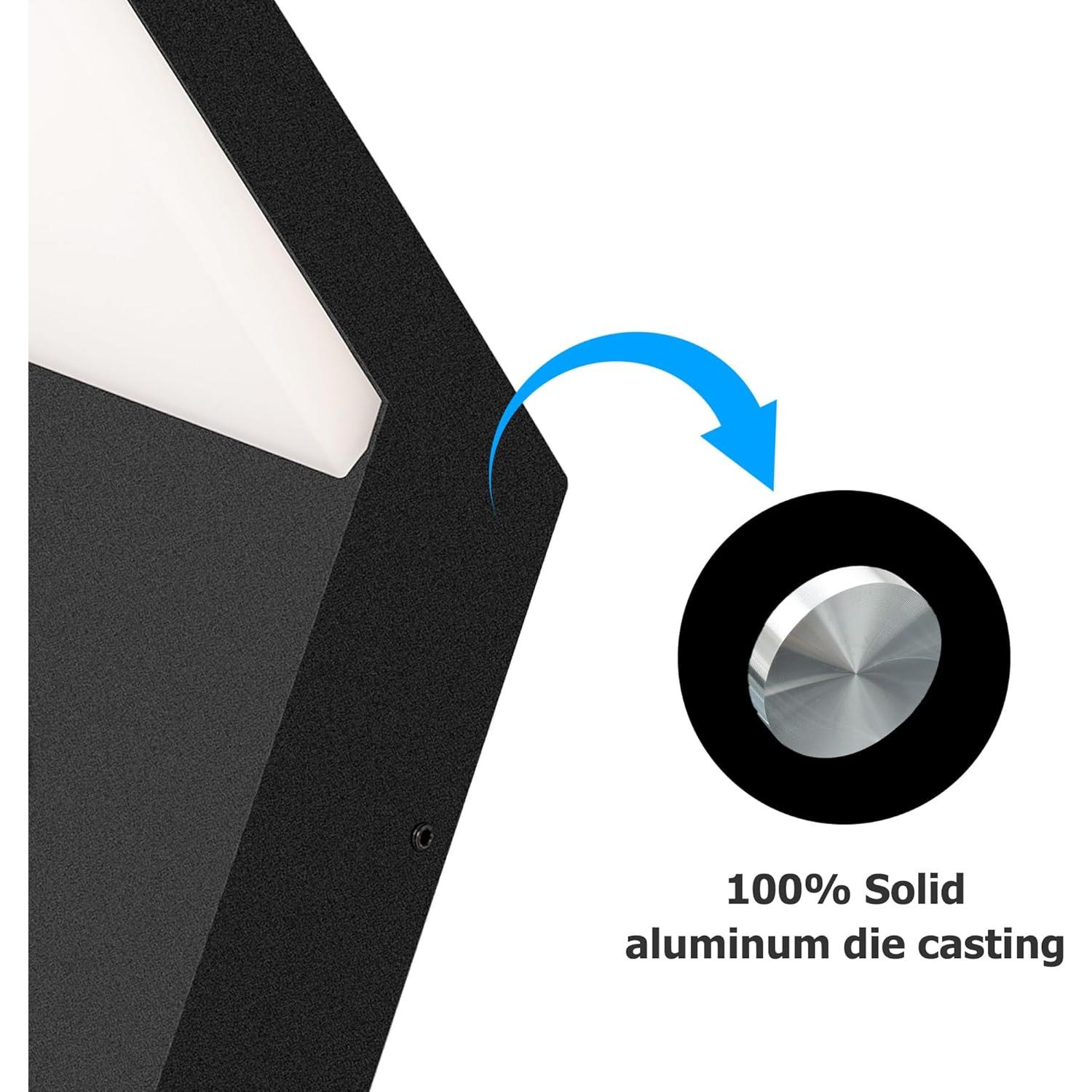 Luz de Pared Exterior LED Illumishin Negra 17x14cm con Sensor