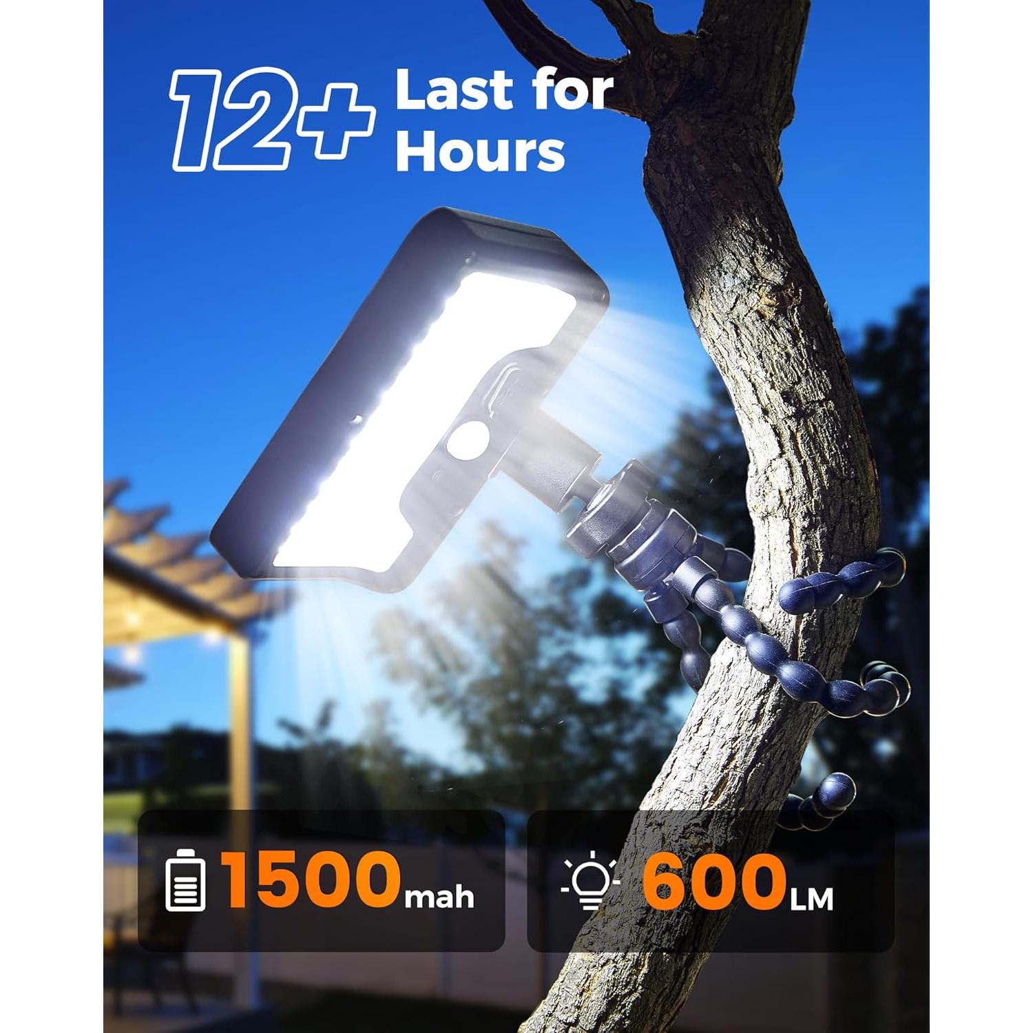 Luces de Sensor de Movimiento Solar Thumok 600LM con Trípode Flexible