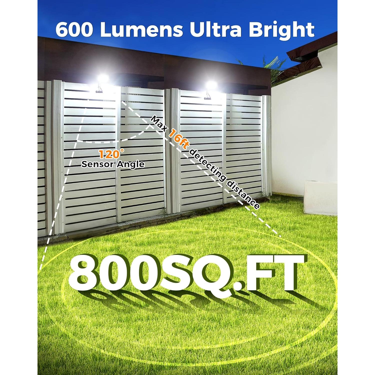 Luces de Sensor de Movimiento Solar Thumok 600LM con Trípode Flexible