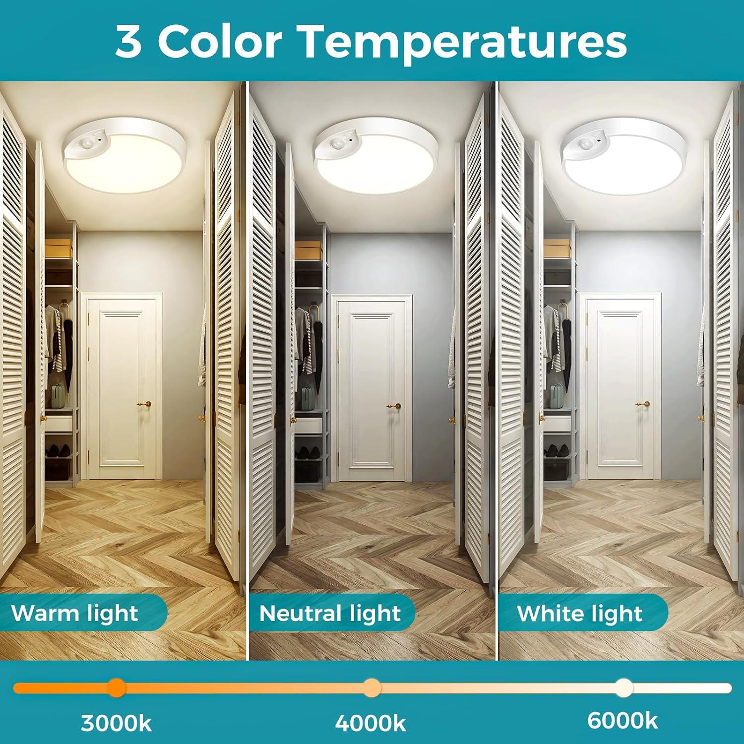 Luz de Techo Recargable Funlenry 19.05cm con Sensor y Control Remoto