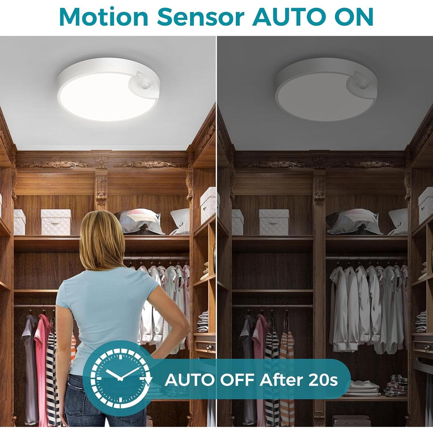 Luz de Techo Recargable Funlenry 19.05cm con Sensor y Control Remoto