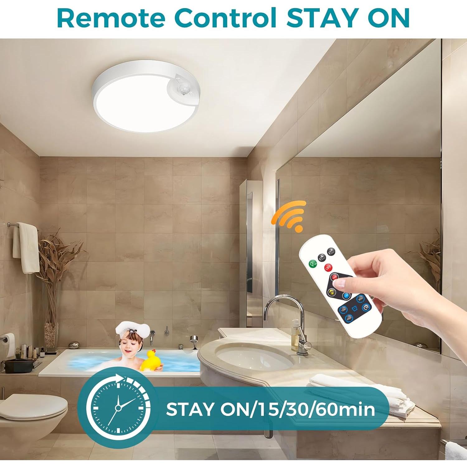 Luz de Techo Recargable Funlenry 19.05cm con Sensor y Control Remoto