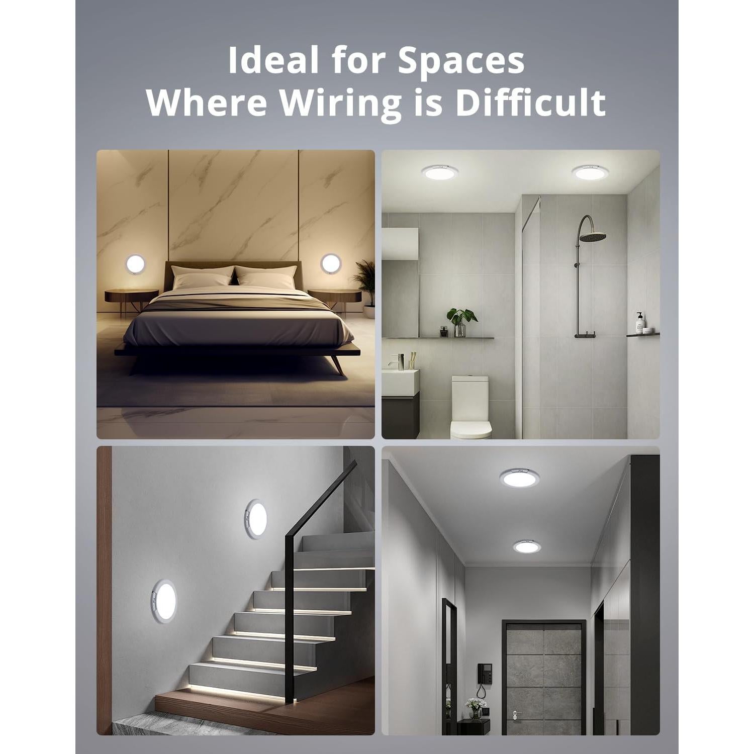 Luz de Ducha Recargable Bojim 2 Paquete con Sensor de Movimiento