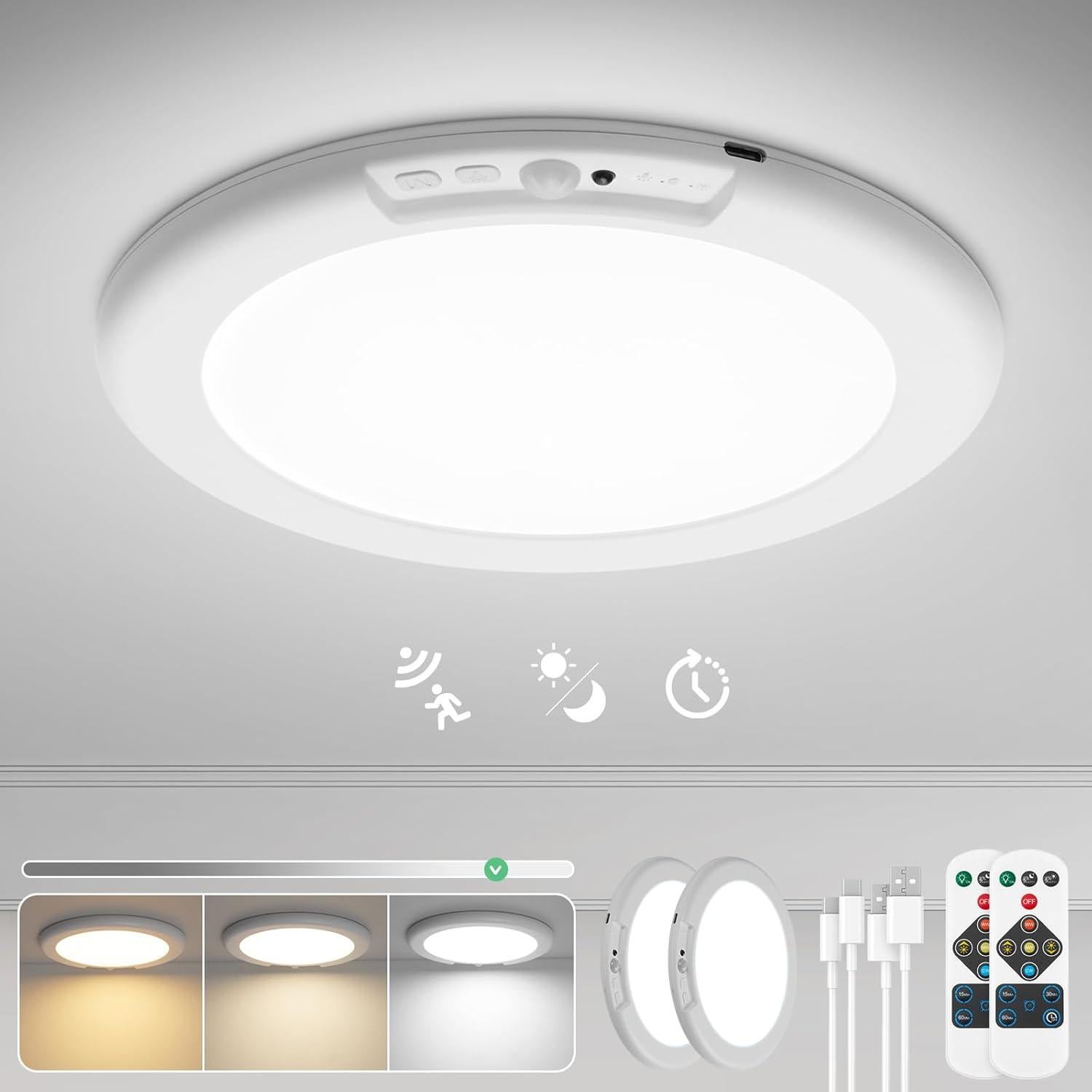 Luz de Ducha Recargable Bojim 2 Paquete con Sensor de Movimiento