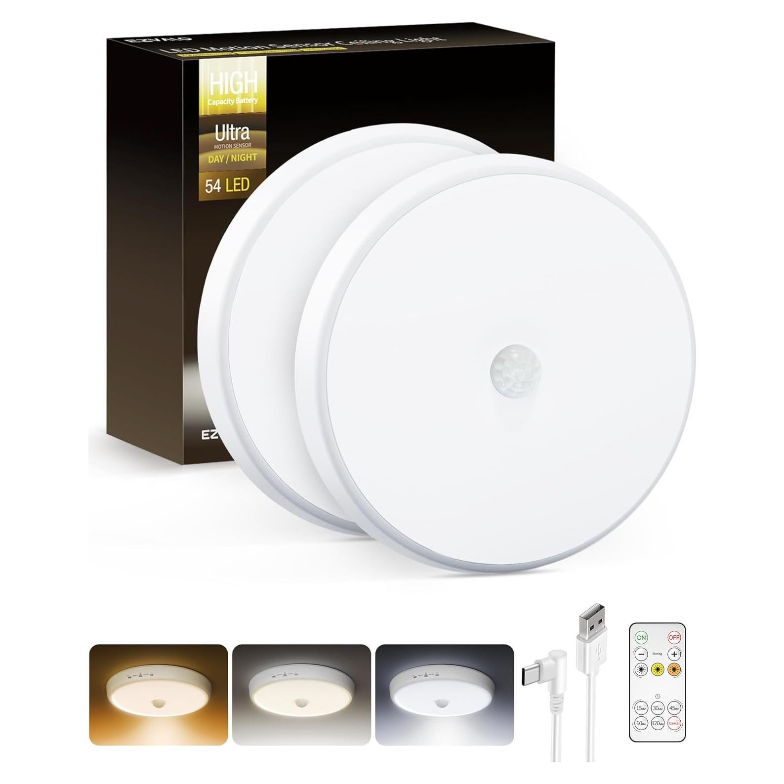 Luz de Techo LED EZVALO con Sensor de Movimiento 400LM