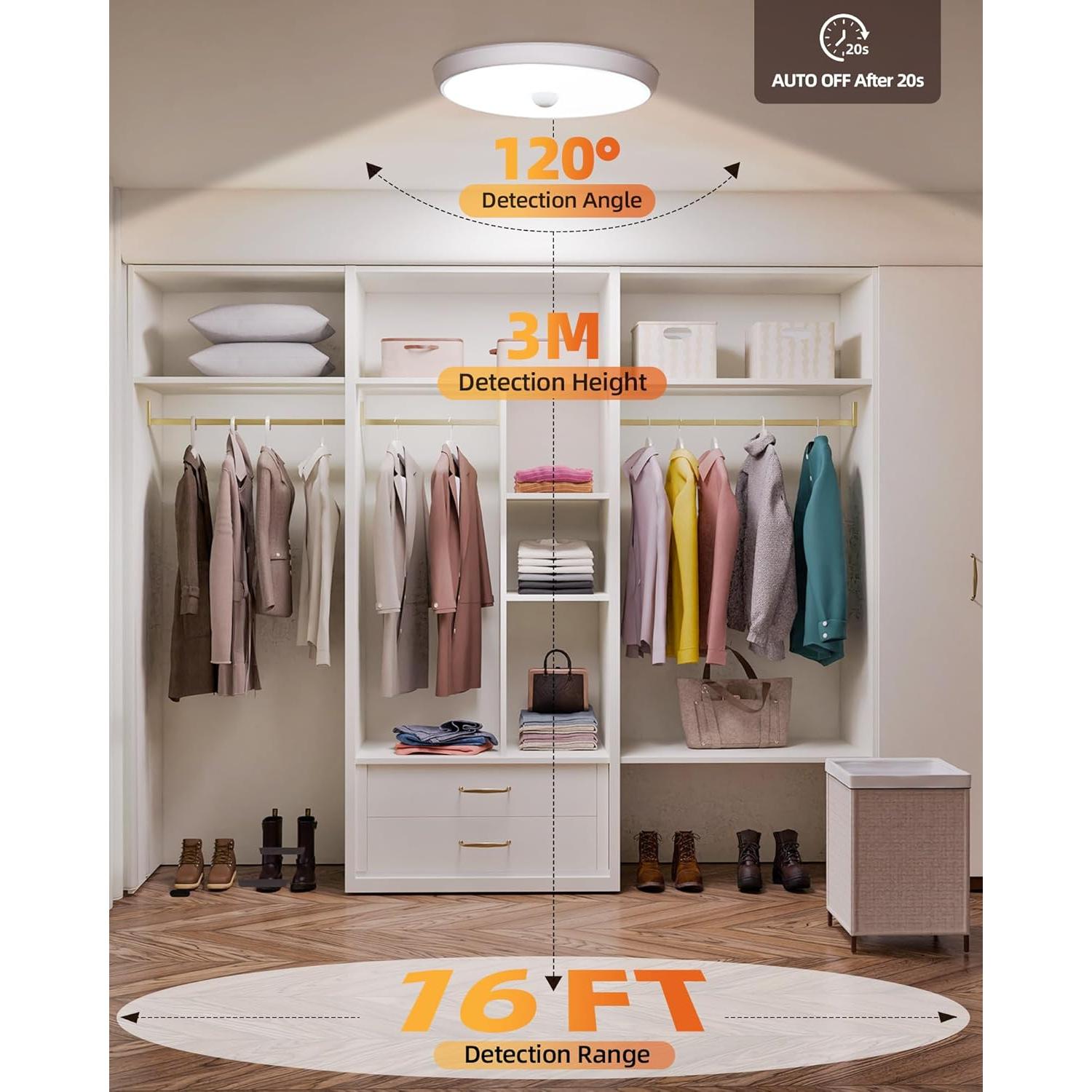 Luz de Techo LED EZVALO con Sensor de Movimiento 400LM