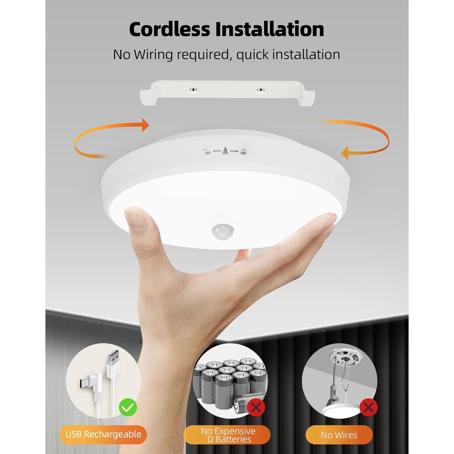 Luz de Techo LED EZVALO con Sensor de Movimiento 400LM