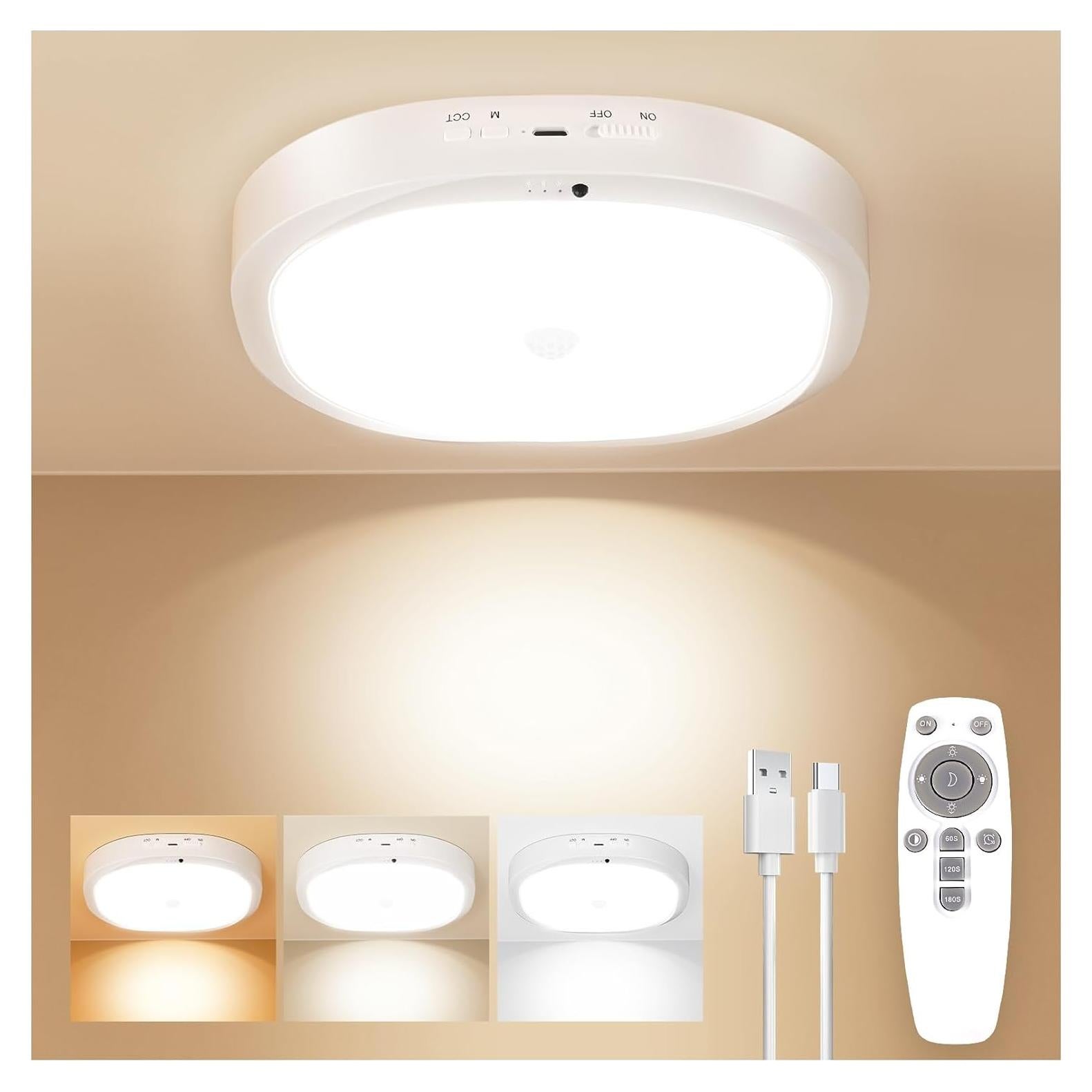 Luz de Techo Inalámbrica KNHUOS con Sensor de Movimiento 550LM