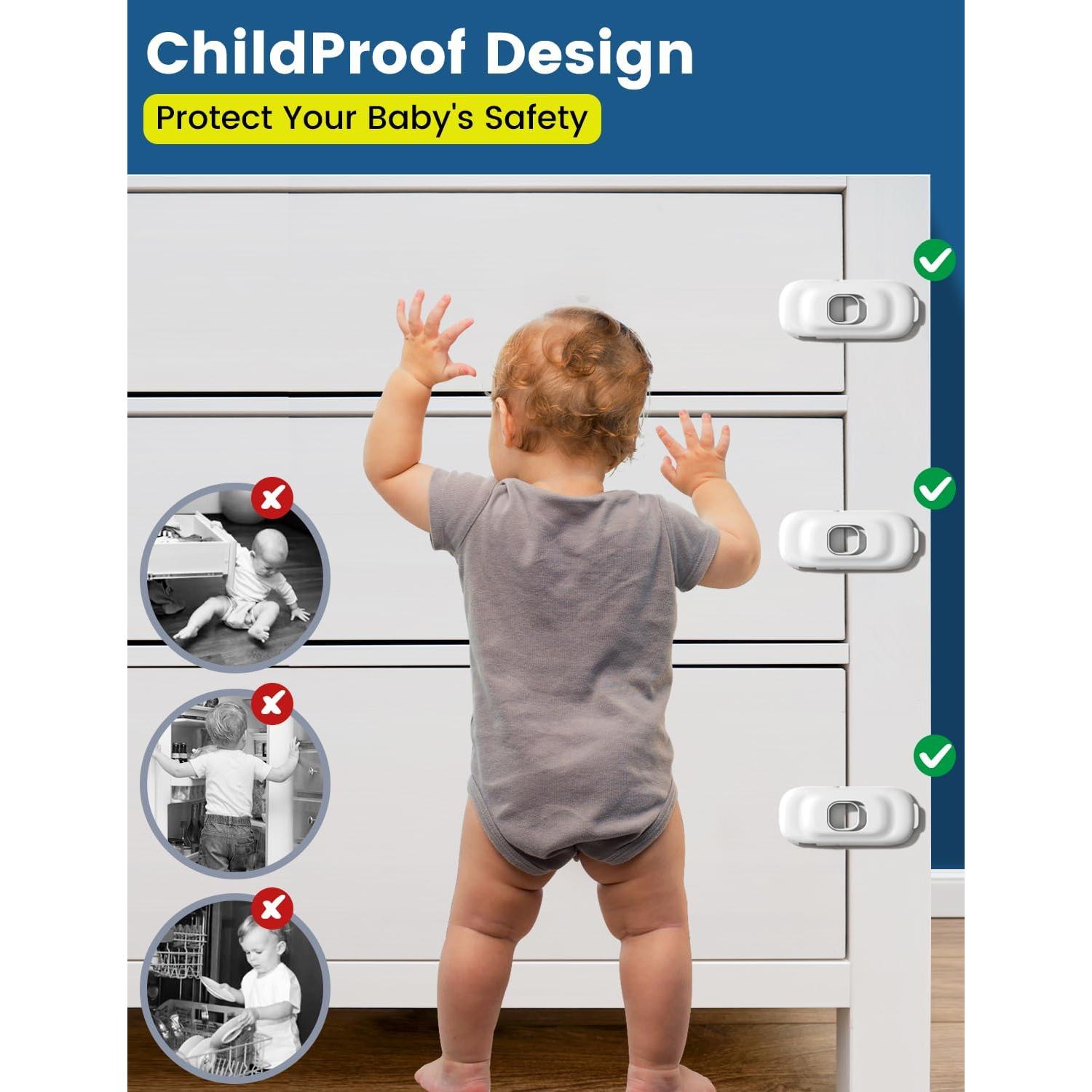 Candados de Seguridad para Bebés TapyTry - Paquete de 6 Blancos