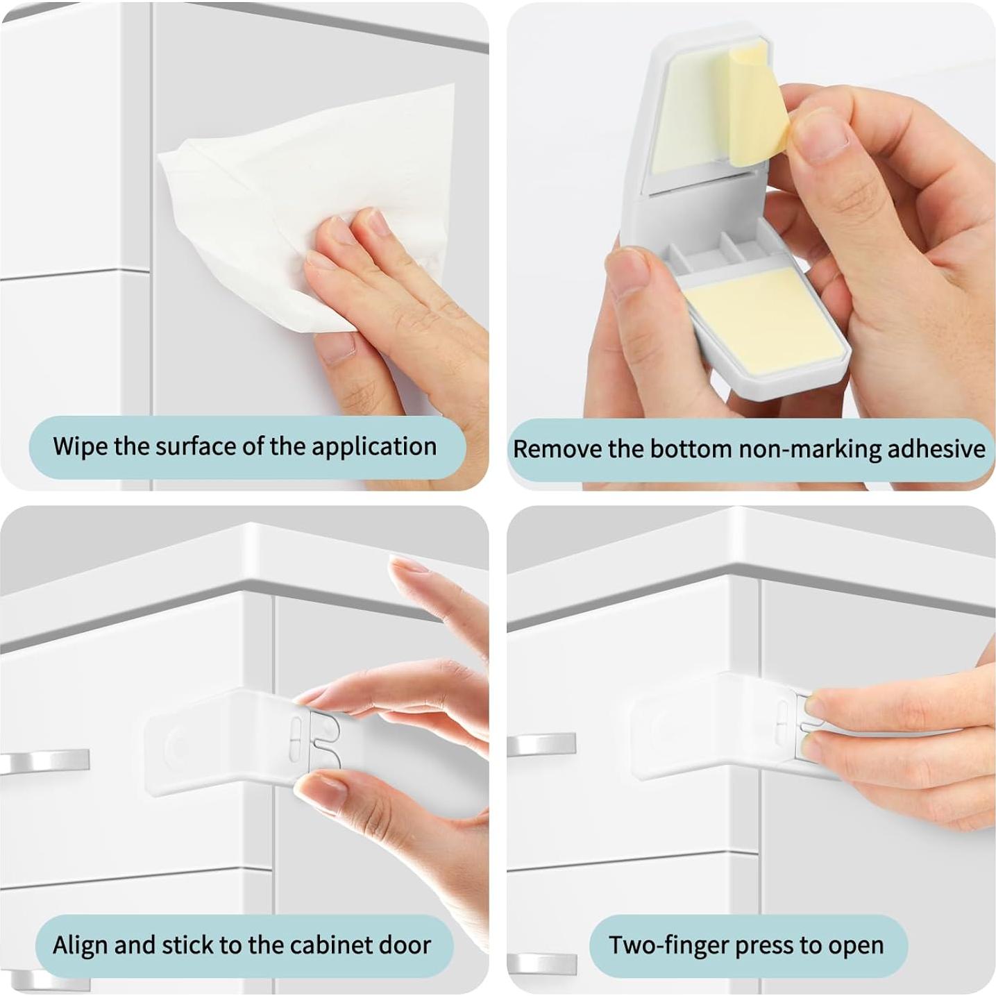 Cerraduras de Gabinete FYY para Bebés - Paquete de 4 Unidades