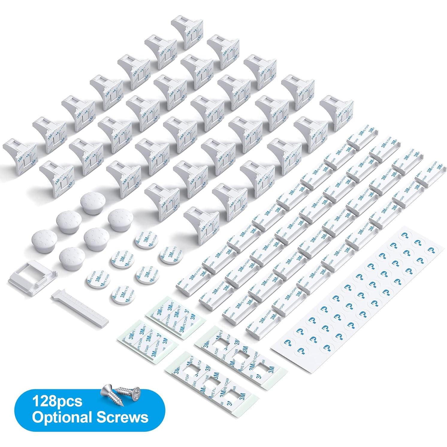 Cerraduras Magnéticas HELLOPONY para Gabinetes - 32 Pzas + 6 Llaves