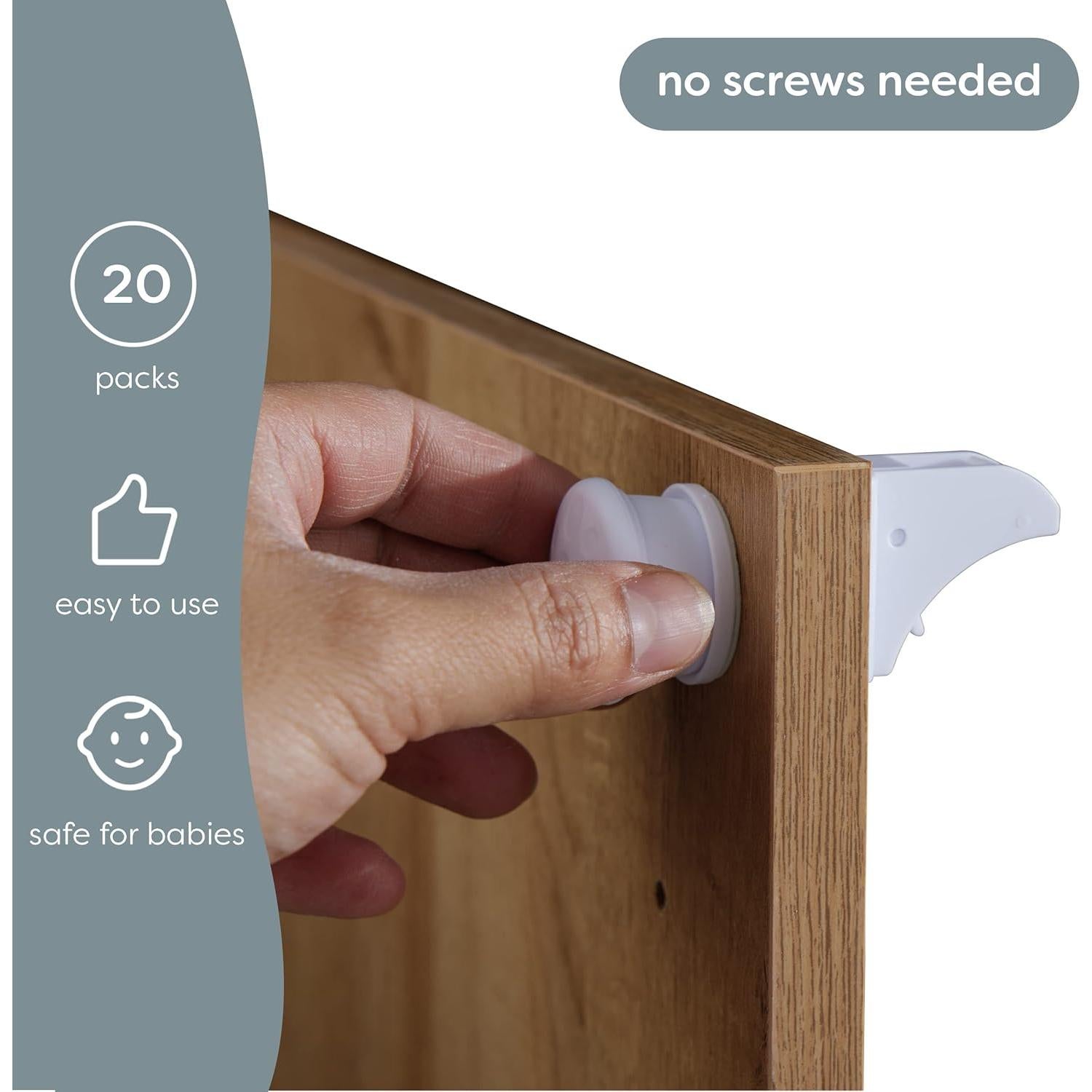 Cerraduras Magnéticas para Gabinetes MATANA - 20 Pzas + 4 Llaves