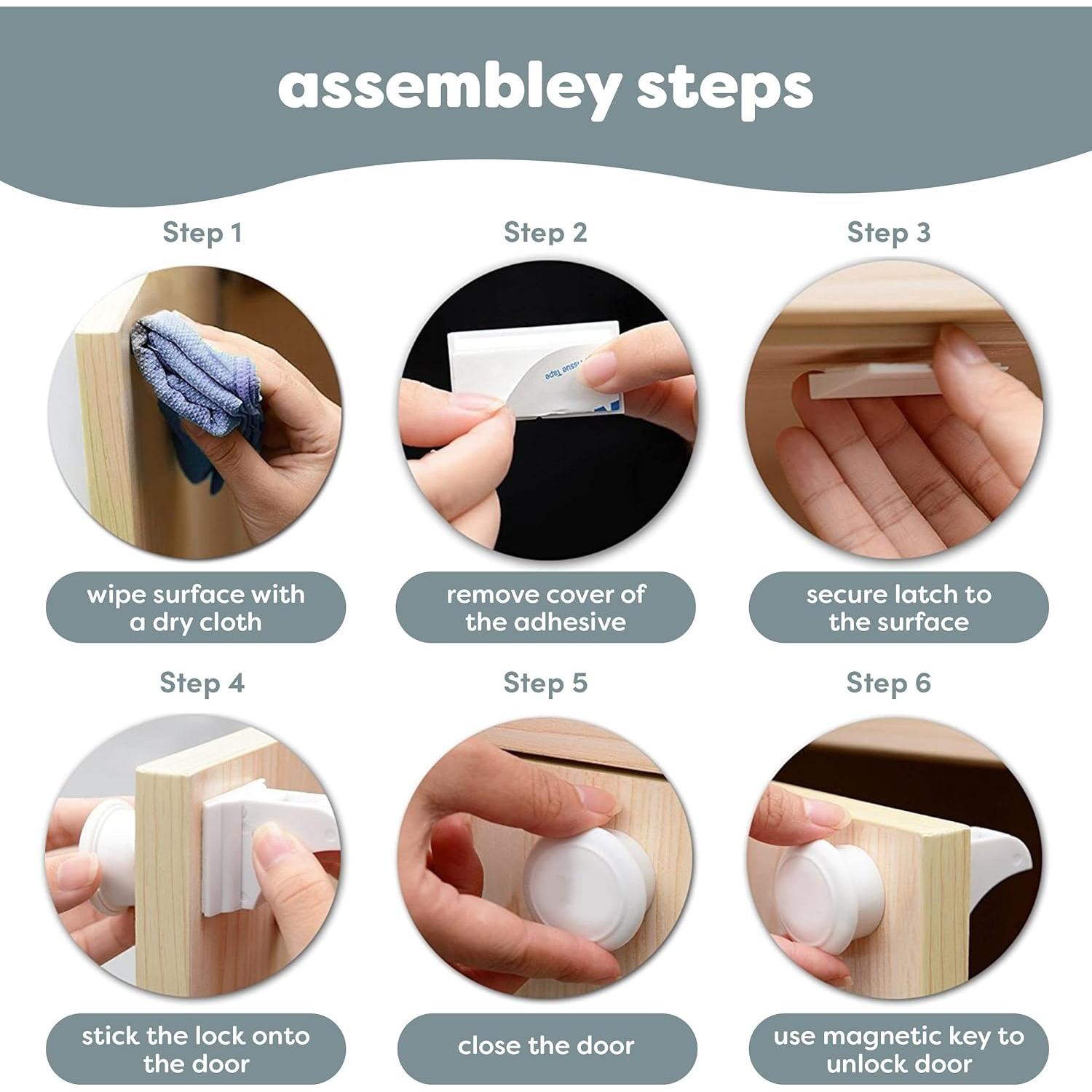 Cerraduras Magnéticas para Gabinetes MATANA - 20 Pzas + 4 Llaves