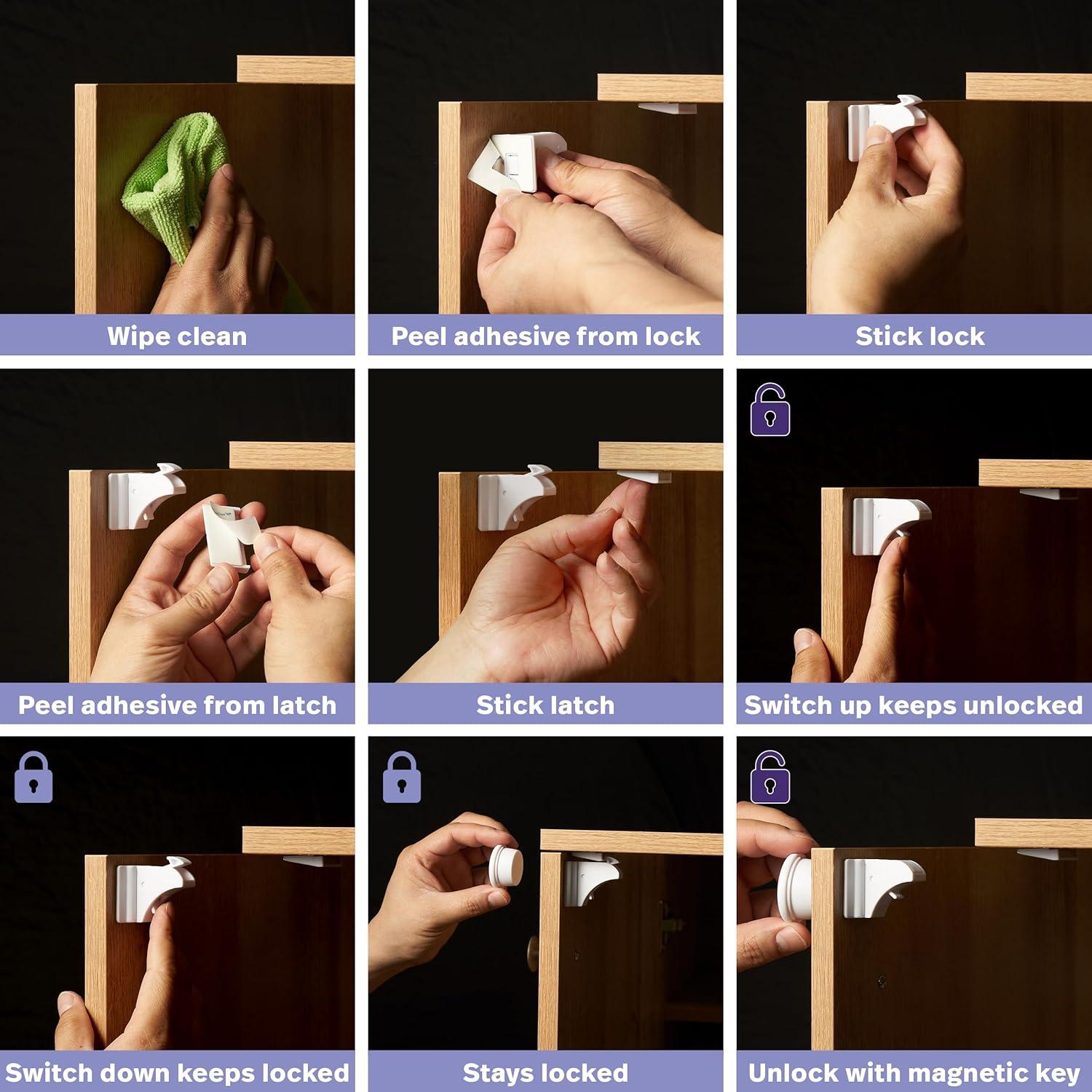 Cerraduras Magnéticas para Gabinetes MATANA - 20 Pzas + 4 Llaves