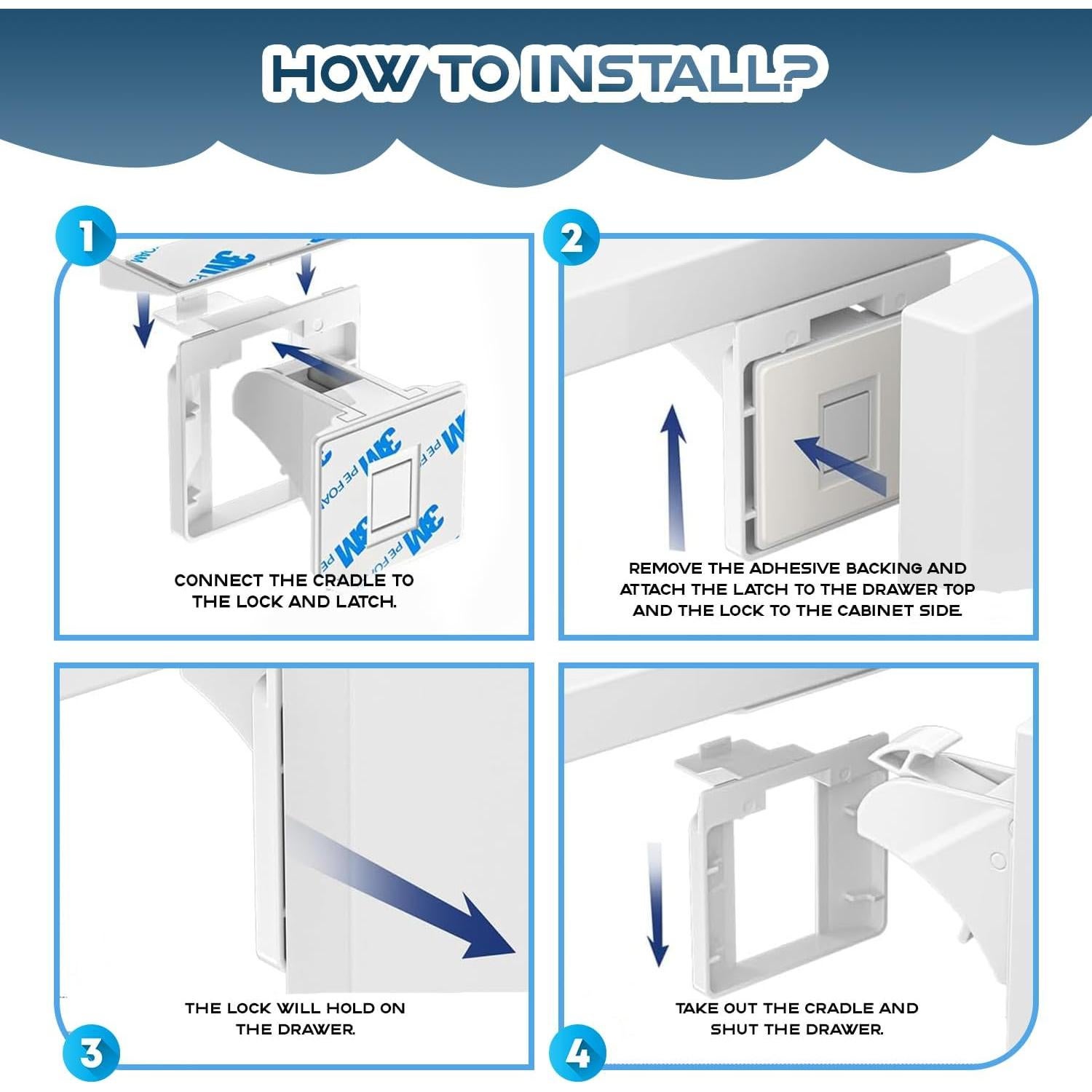 Cerraduras Magnéticas para Gabinetes Blessimo - 12 Piezas