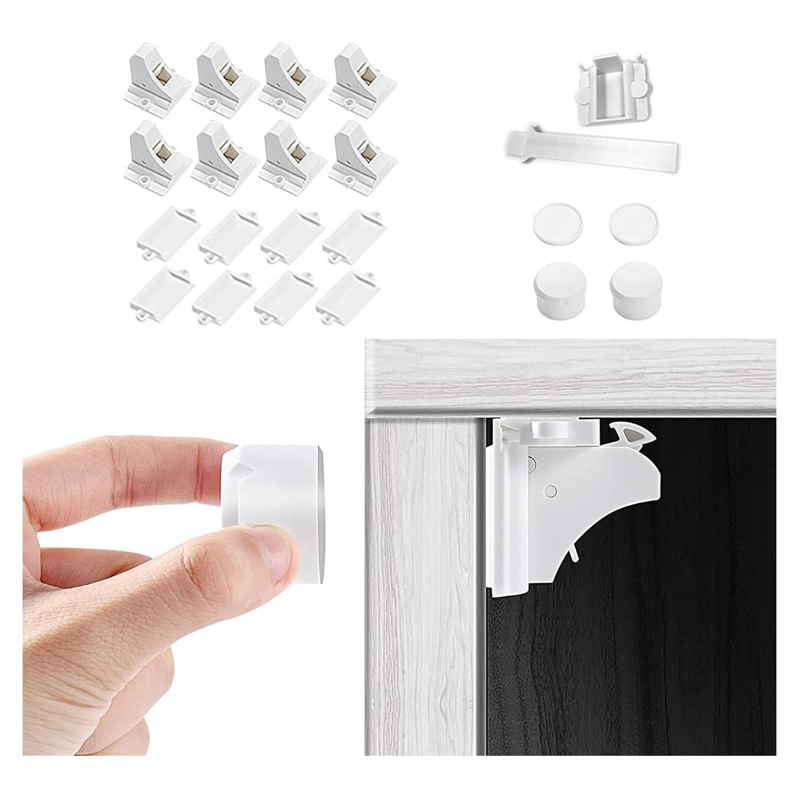 Cerraduras Magnéticas Adhesivas Vmaisi para Bebés - 8 Unidades