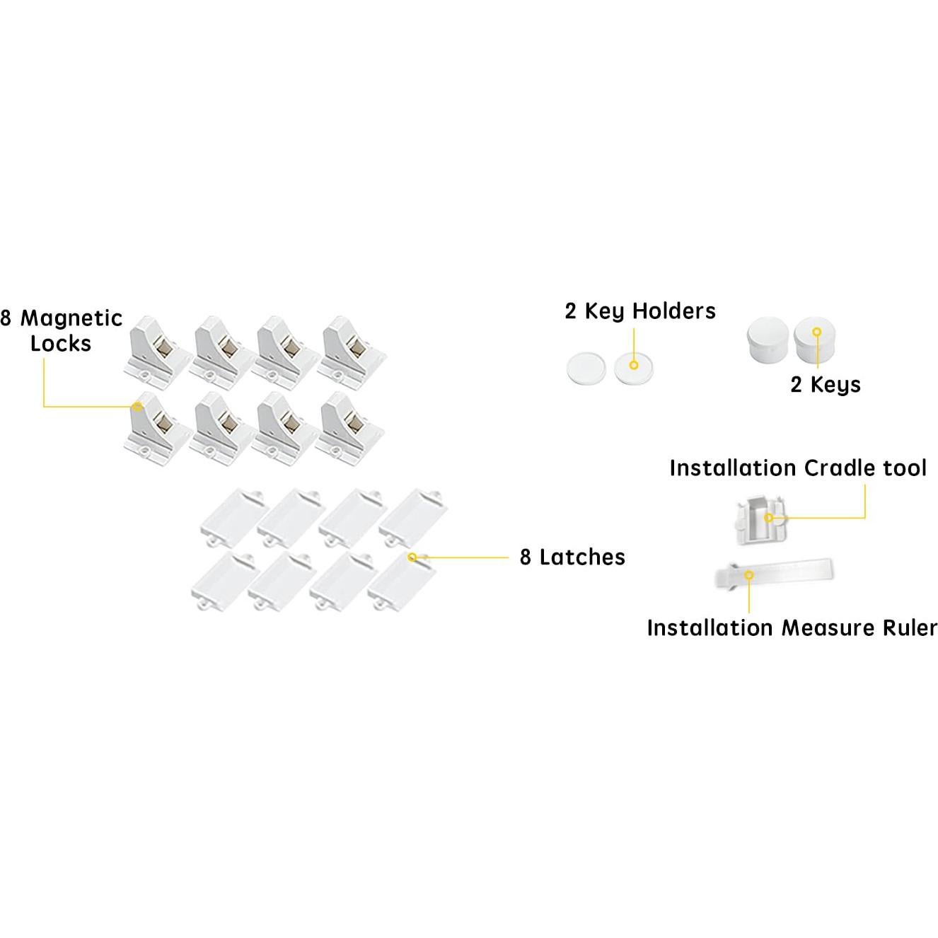 Cerraduras Magnéticas Adhesivas Vmaisi para Bebés - 8 Unidades