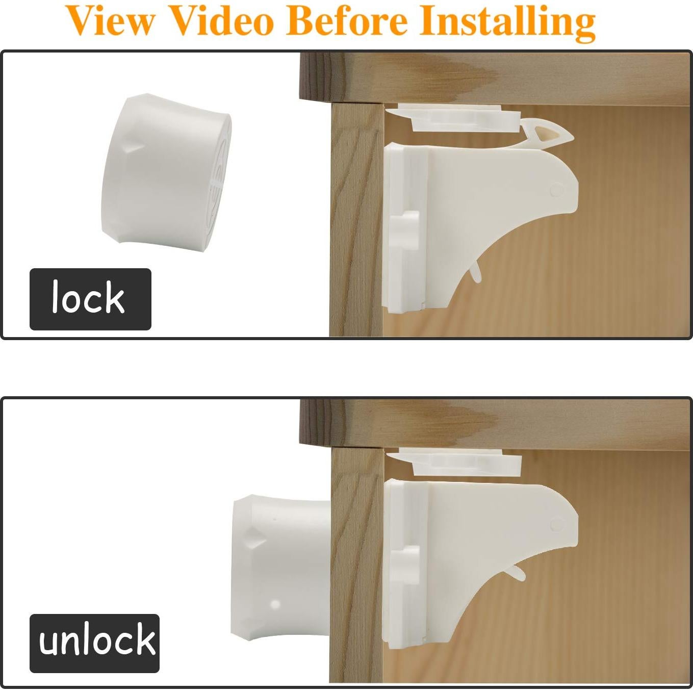 Cerraduras Magnéticas Adhesivas Vmaisi para Bebés - 8 Unidades