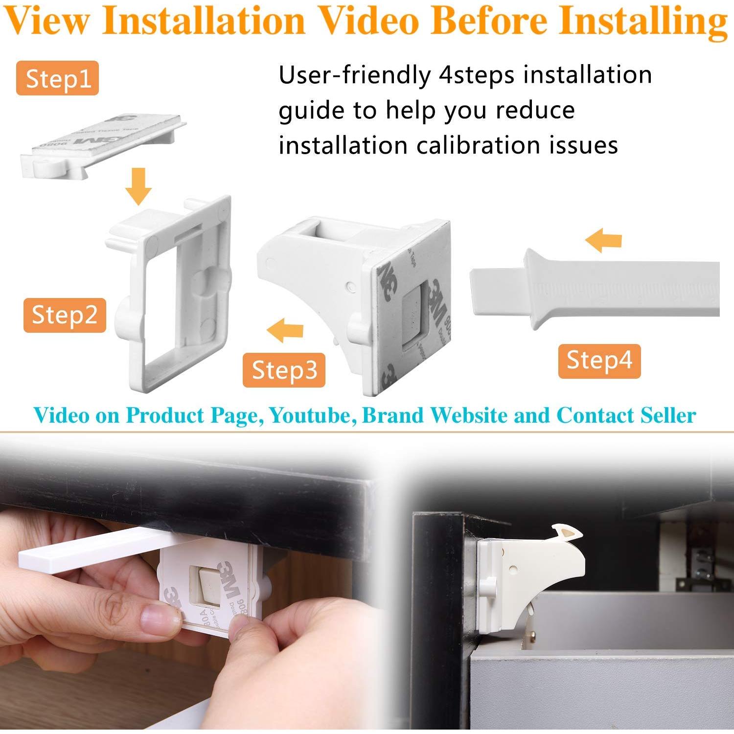 Cerraduras Magnéticas Adhesivas Vmaisi para Bebés - 8 Unidades