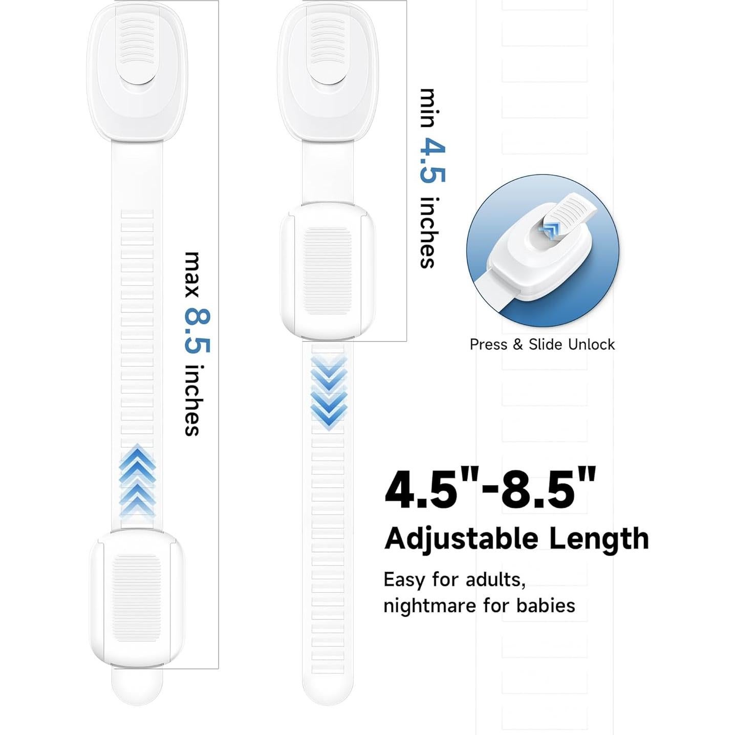 Cerraduras de Gabinete Infinno 8 Pack Seguridad Niños Adhesivas