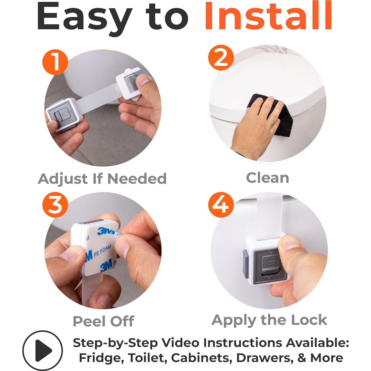 Cerraduras para Inodoro a Prueba de Bebés - 2 Pack HBARTS2WGB