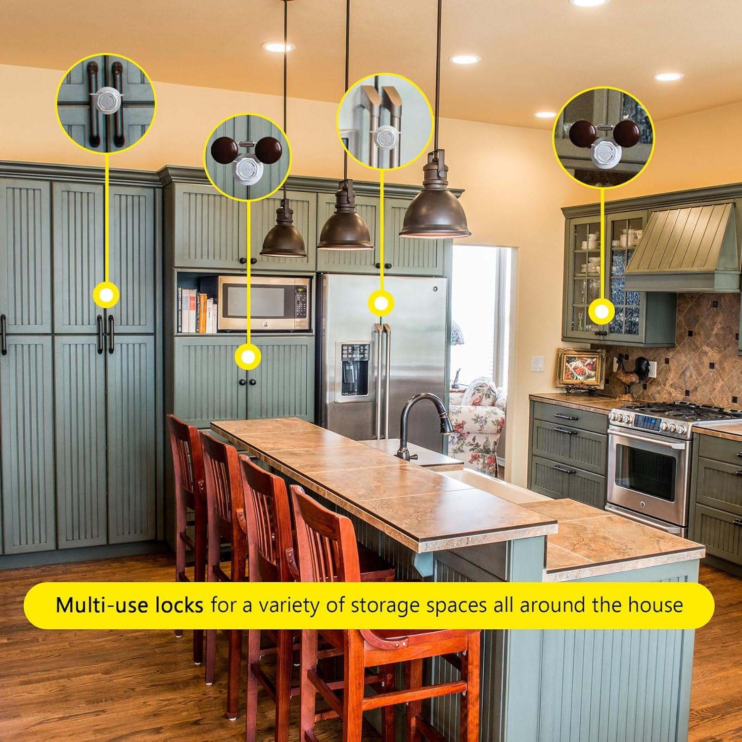 5 Cerraduras de Seguridad para Gabinetes HORUCE Blancas