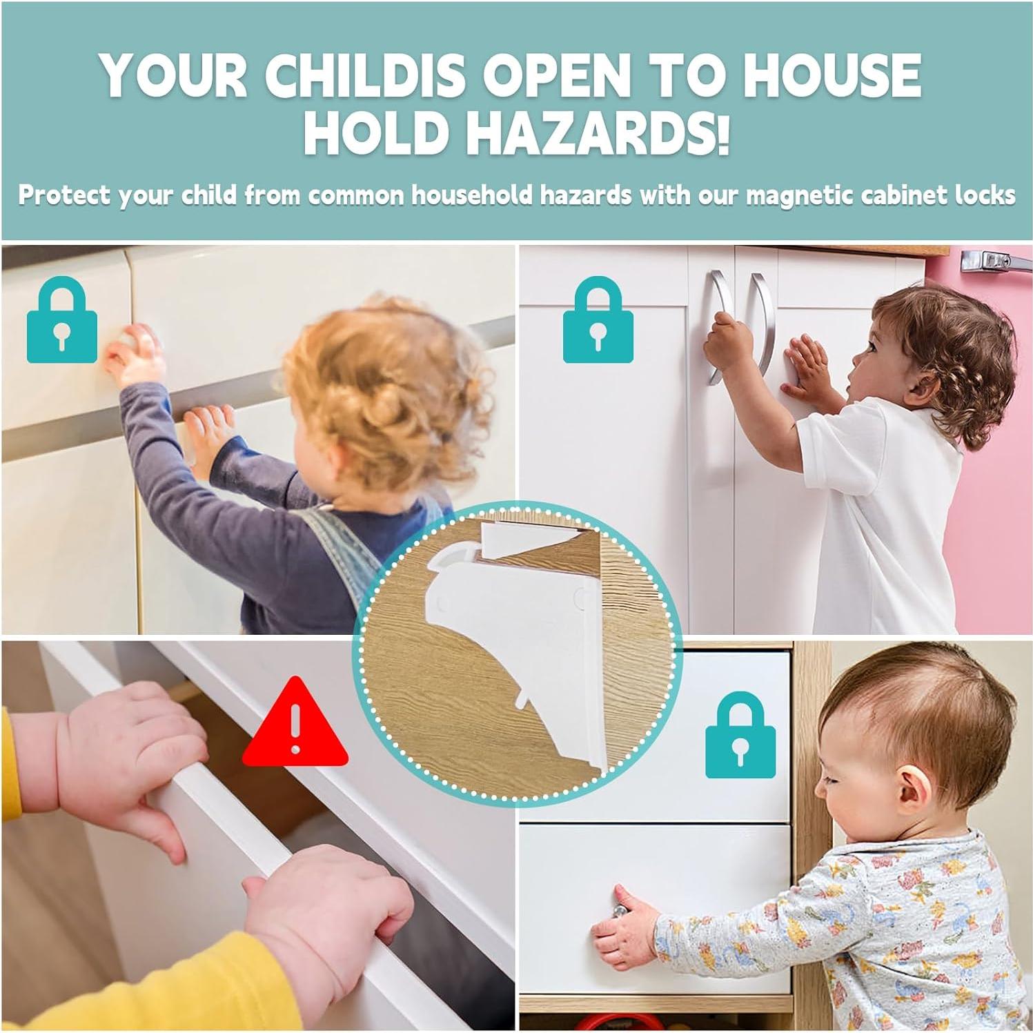 Cerraduras Magnéticas Axfvd para Gabinetes a Prueba de Niños - 10 Unidades