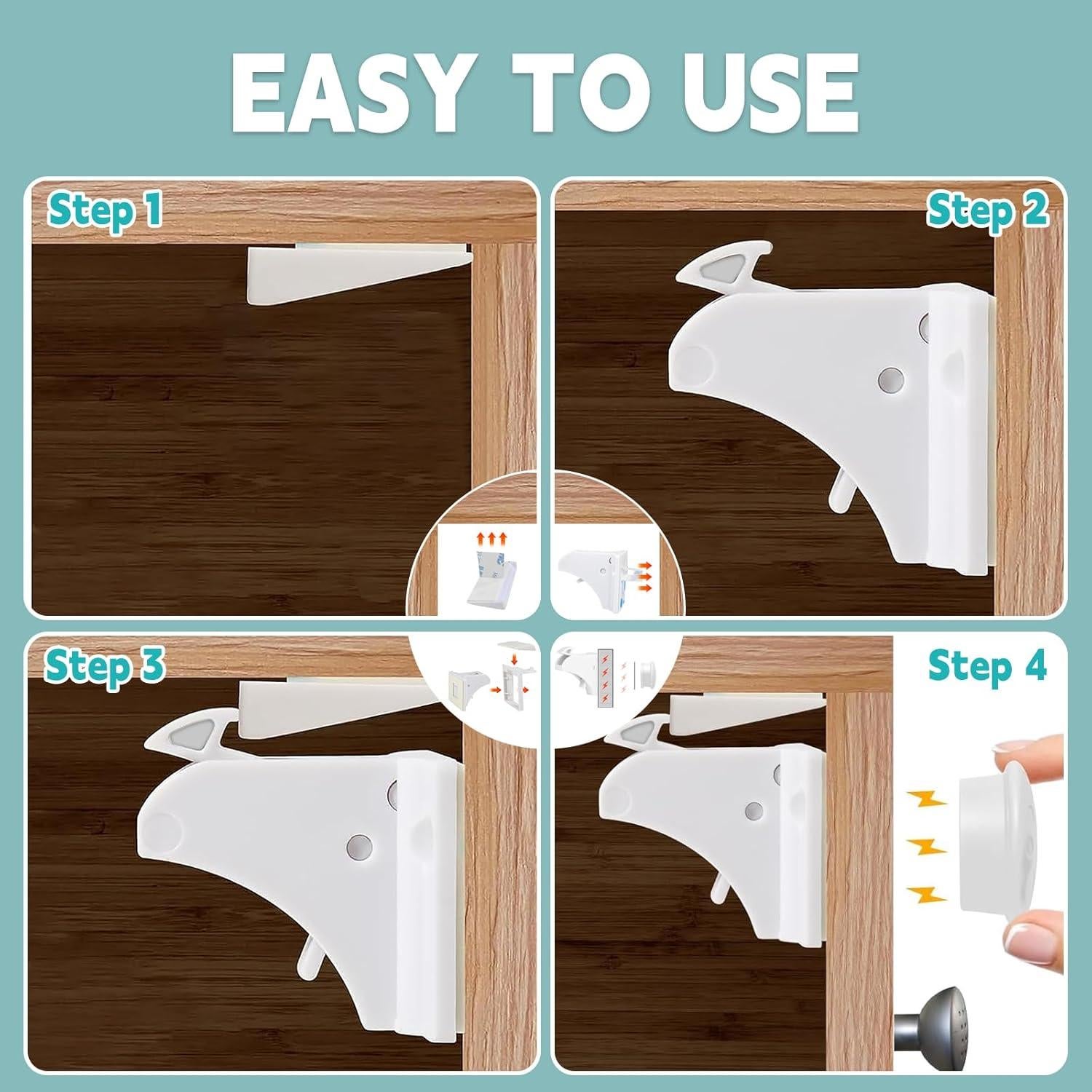 Cerraduras Magnéticas Axfvd para Gabinetes a Prueba de Niños - 10 Unidades