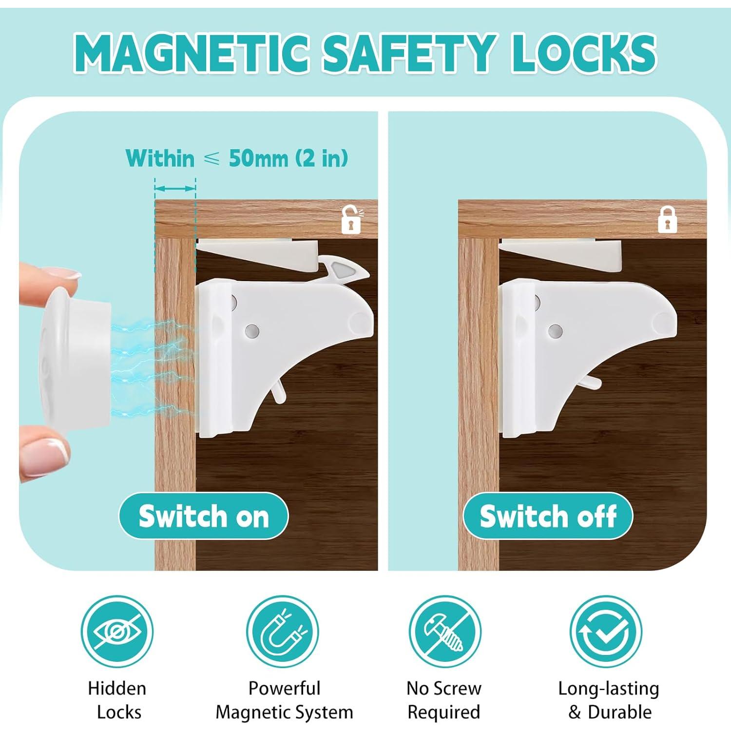 Cerraduras Magnéticas Axfvd para Gabinetes a Prueba de Niños - 10 Unidades