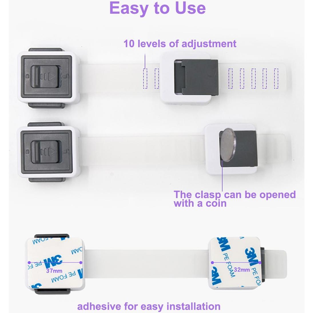 Bloqueos de Gabinete KongNai a Prueba de Niños - Paquete de 4