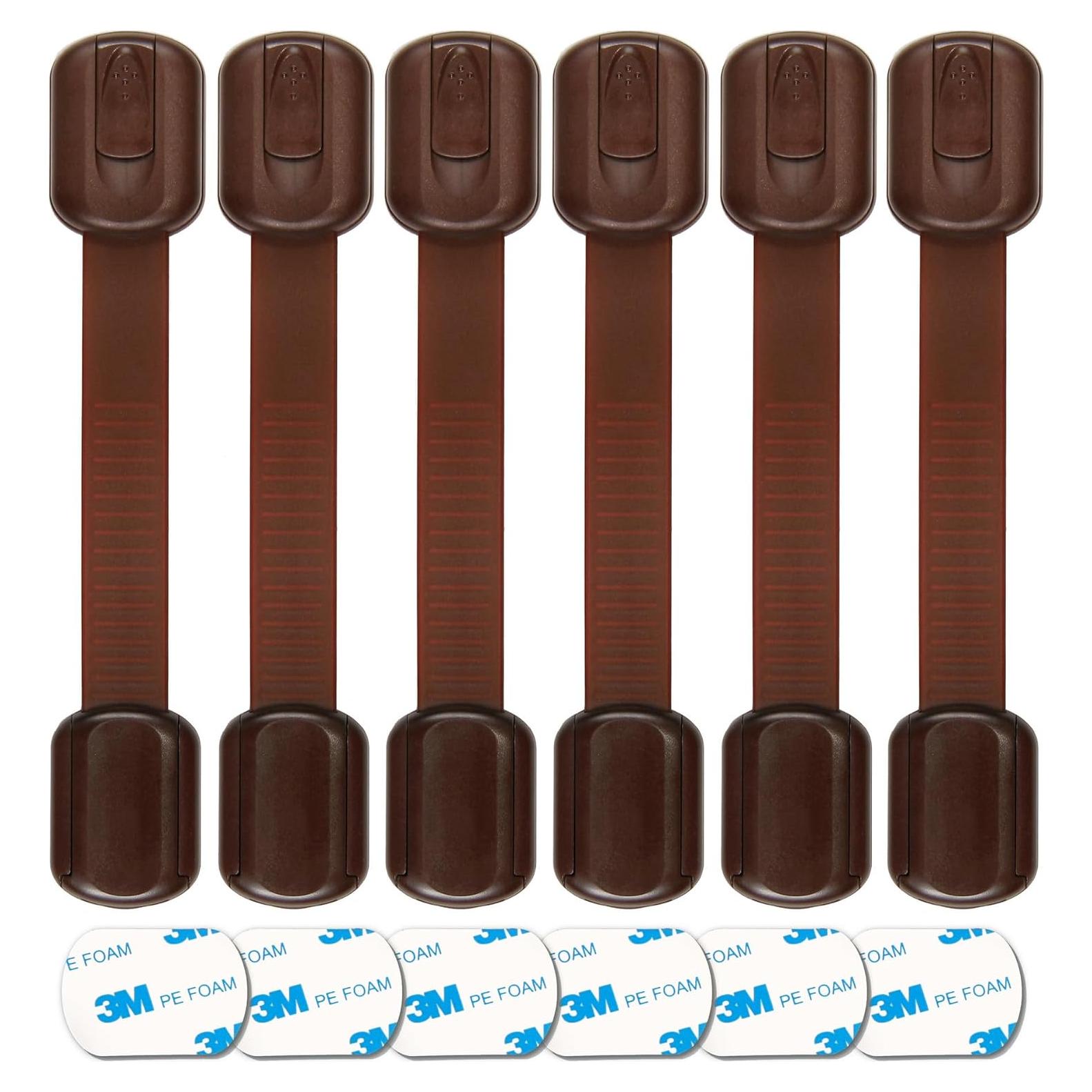 Candados de Seguridad Oxlay para Bebés - Marrón - Paquete de 6