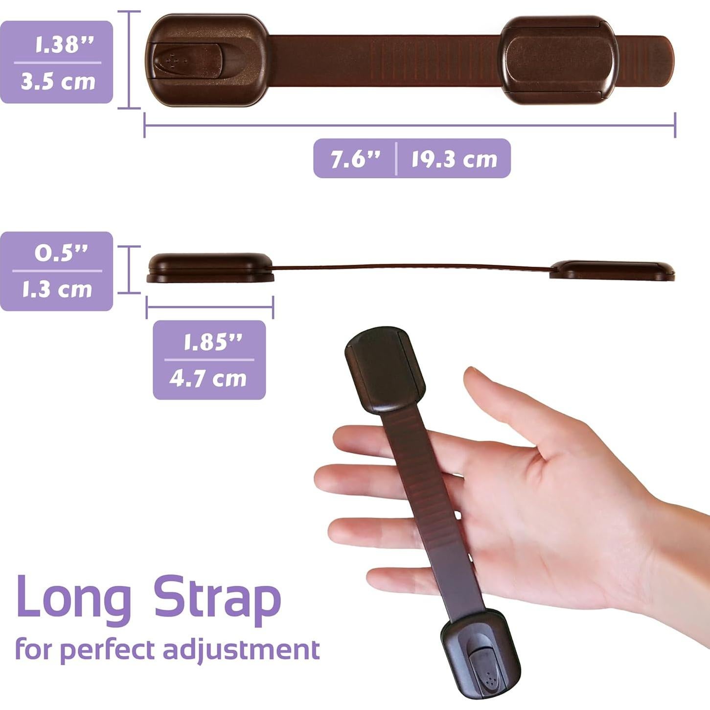 Candados de Seguridad Oxlay para Bebés - Marrón - Paquete de 6