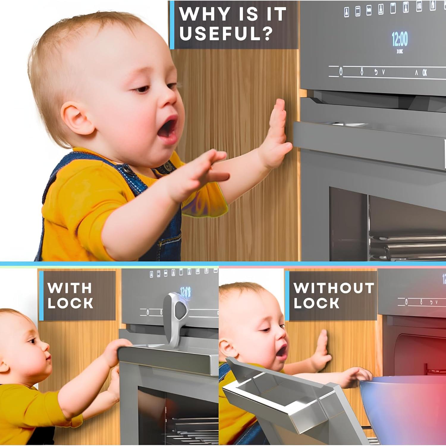 Cerradura de Seguridad para Horno Infantil ABS Blanca